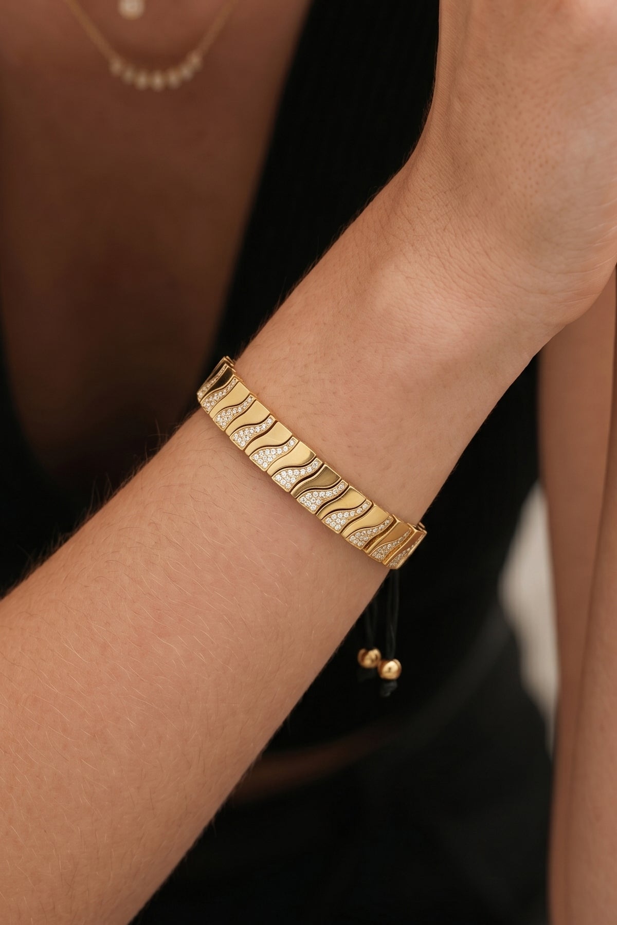 FRNCH Almond Gold Stone Bileklik