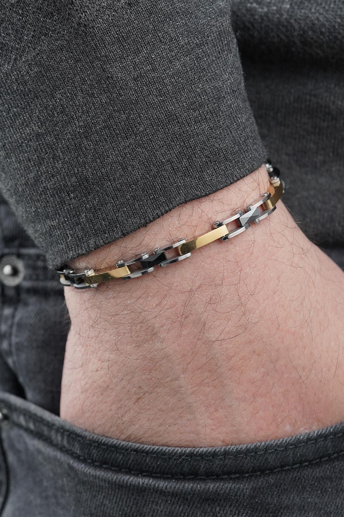 FRNCH 316L Çelik İtalyan Model Altın Renk Erkek Bileklik FRJ12878-3878-B2G