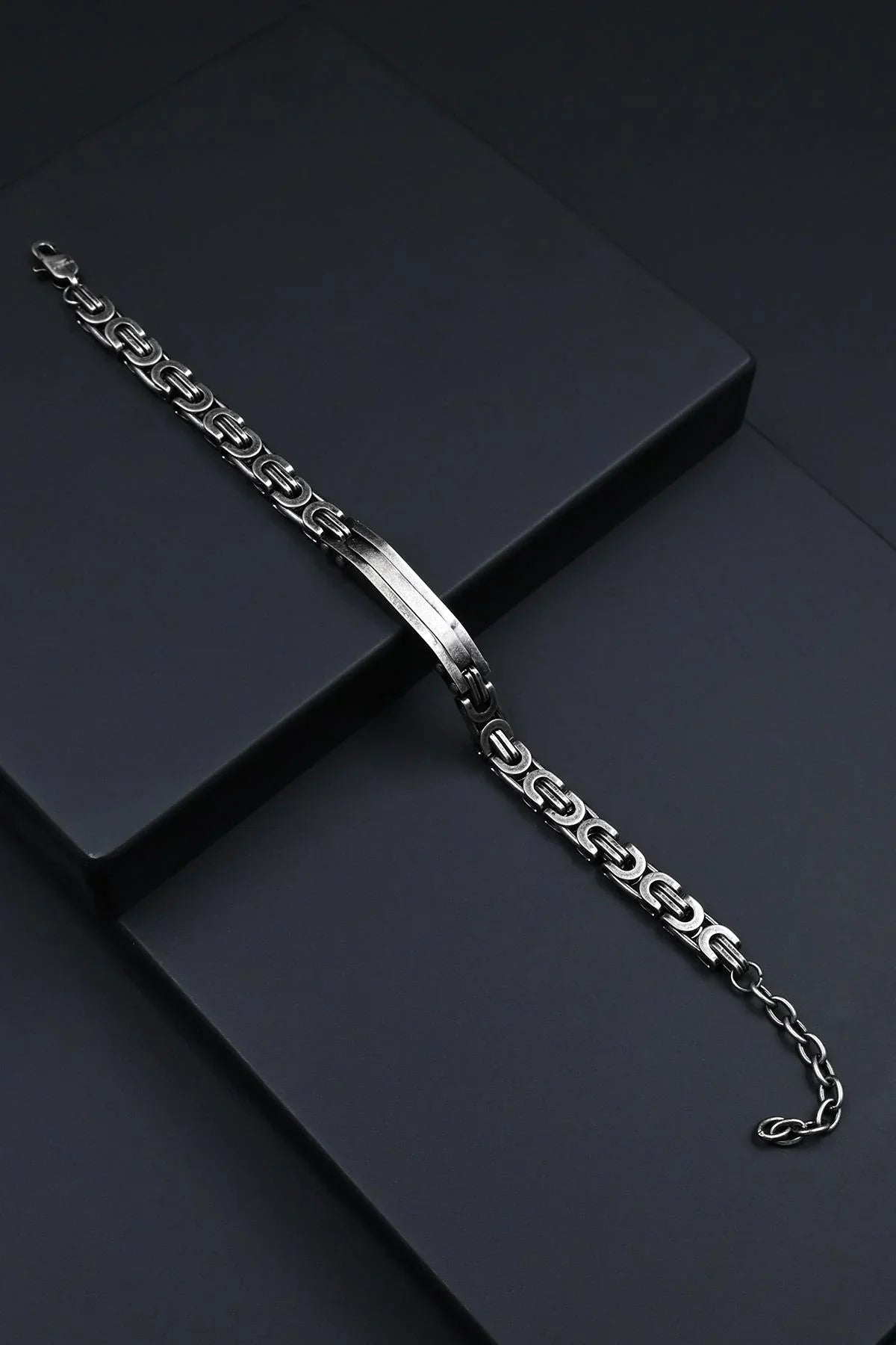 FRNCH 316L Çelik İtalyan Model Antik Gümüş Renk Erkek Bileklik FRJ12858-3858-A2