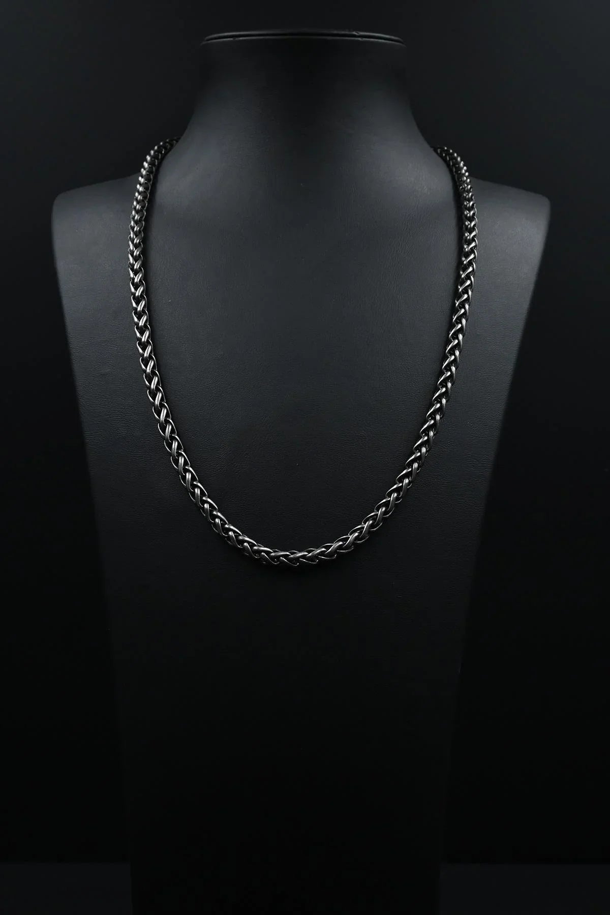FRNCH 316L Çelik İtalyan Model Antik Gümüş Renk Erkek Kolye FRJ30784-884-B