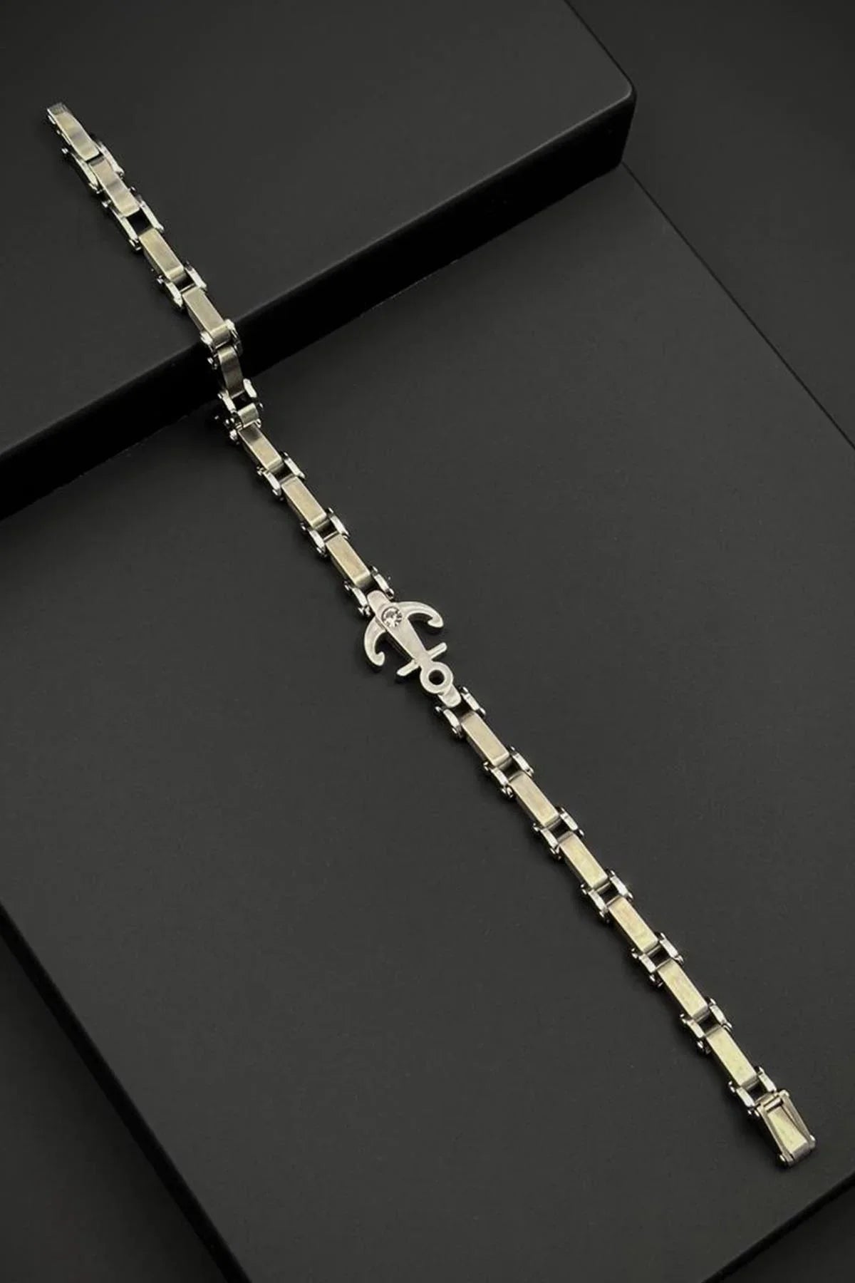 FRNCH 316L Çelik İtalyan Model Çapa Figürlü Gümüş Renk Erkek Bileklik FRJ12799-3799-A