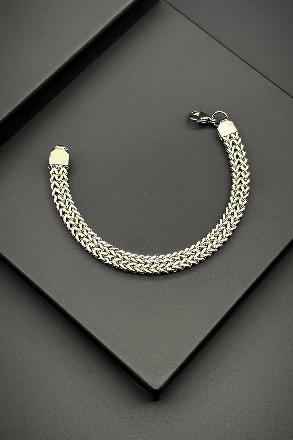 FRNCH 316L Çelik İtalyan Model Gümüş Renk Erkek Bileklik FRJ11873-1973-A