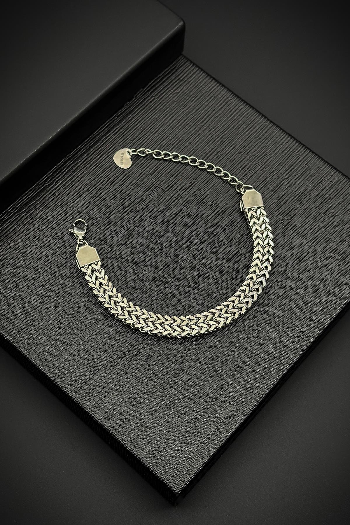 FRNCH 316L Çelik İtalyan Model Gümüş Renk Erkek Bileklik FRJ12040-3040-A