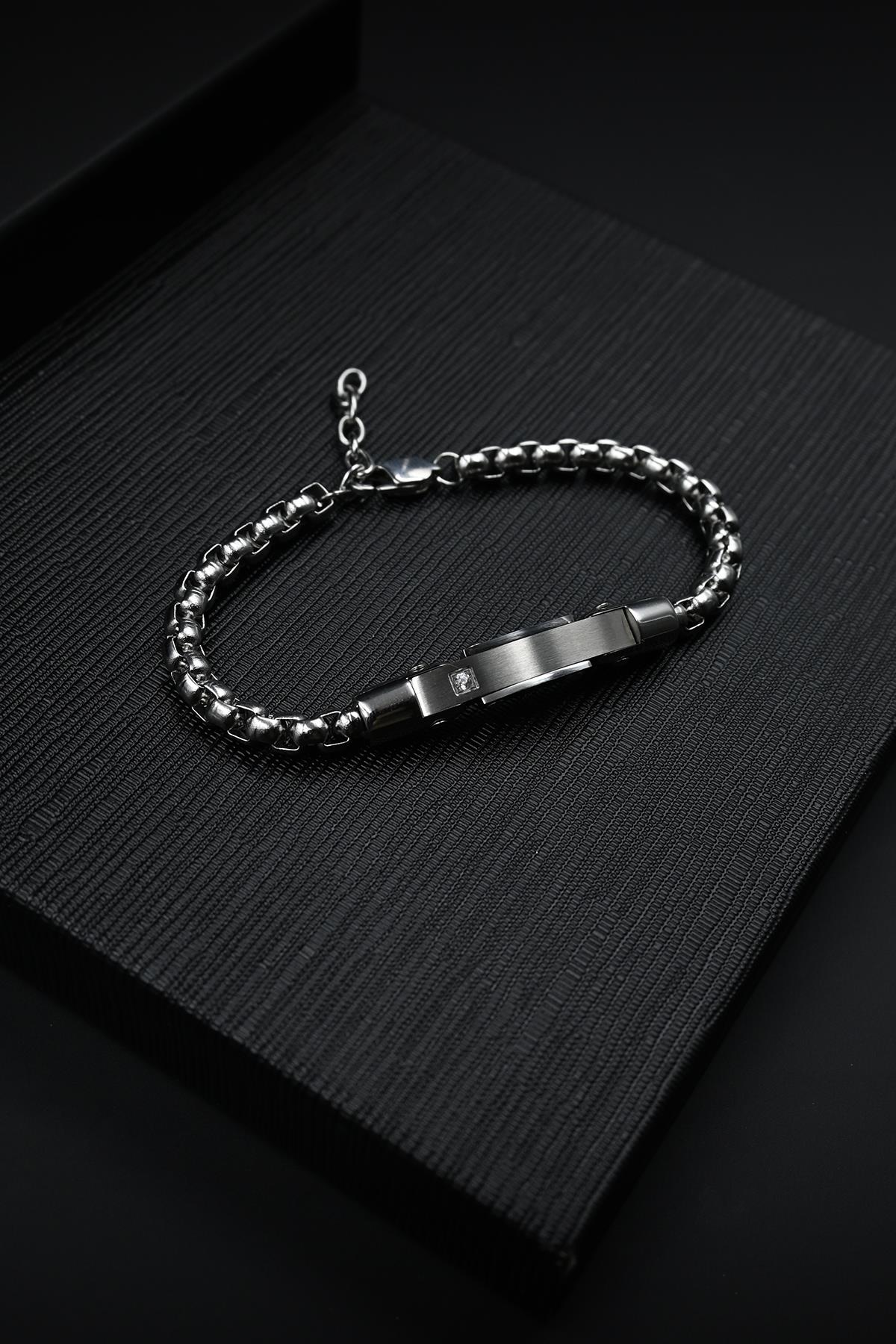 FRNCH 316L Çelik İtalyan Model Gümüş Renk Erkek Bileklik FRJ12137-3137-A