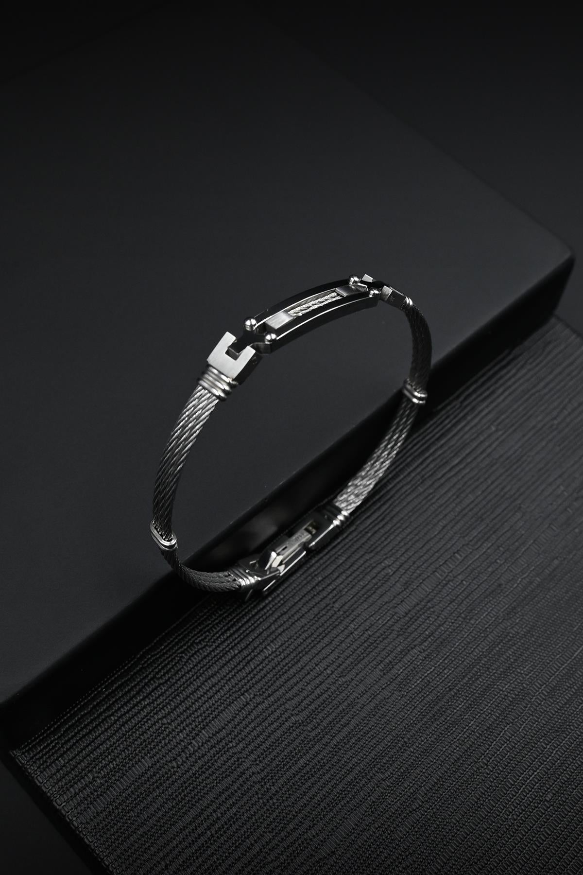 FRNCH 316L Çelik İtalyan Model Gümüş Renk Erkek Bileklik FRJ12145-3145-A