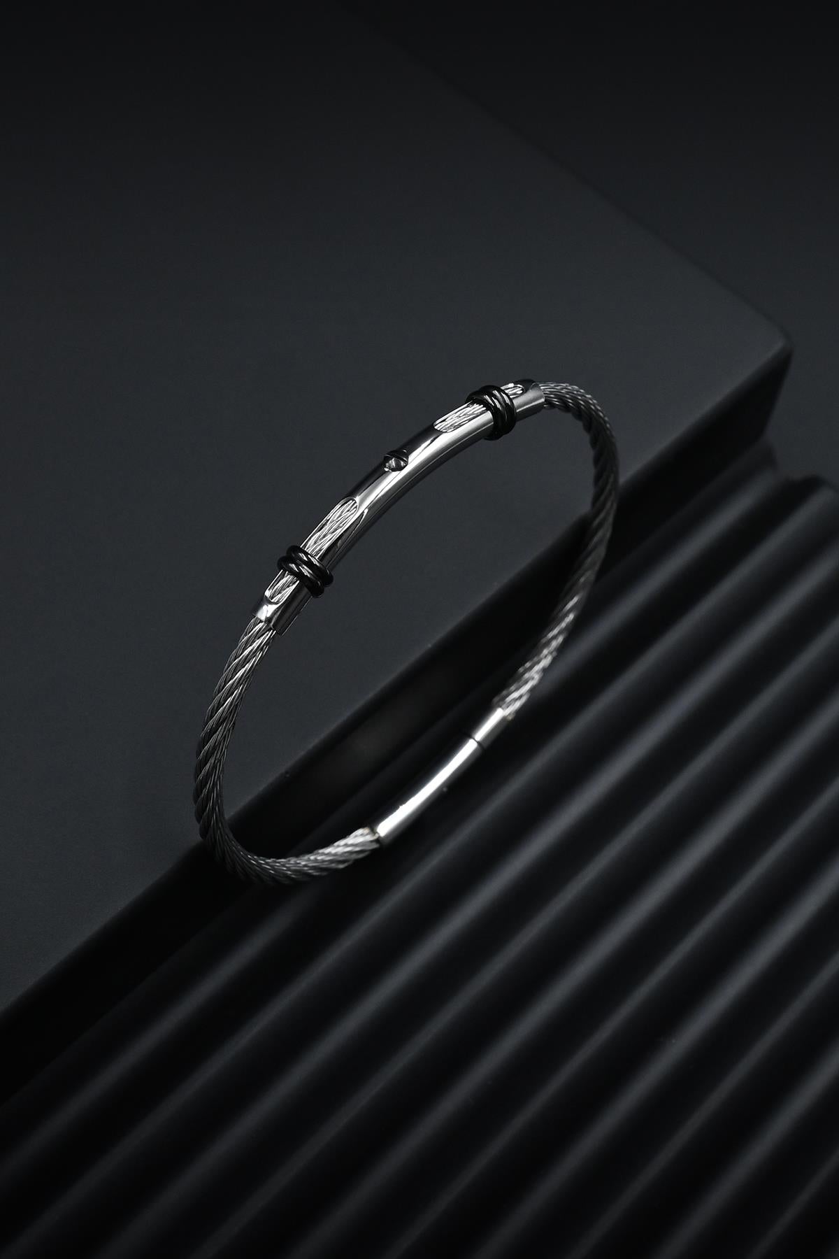 FRNCH 316L Çelik İtalyan Model Gümüş Renk Erkek Bileklik FRJ12262-3262-A