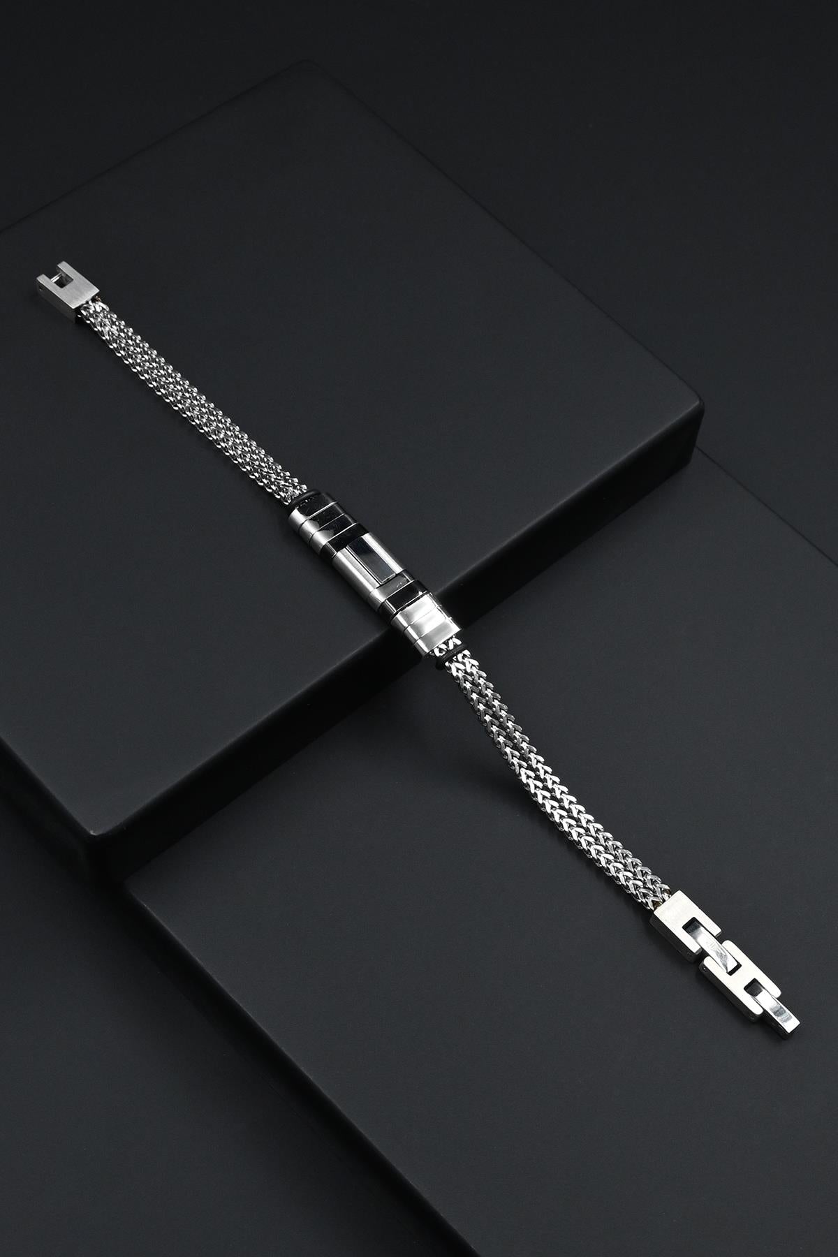 FRNCH 316L Çelik İtalyan Model Gümüş Renk Erkek Bileklik FRJ12293-3293-A