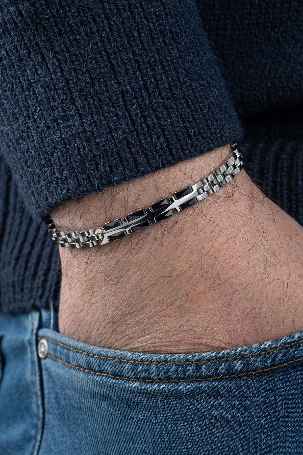 FRNCH 316L Çelik İtalyan Model Gümüş Renk Erkek Bileklik FRJ12768-3768-A