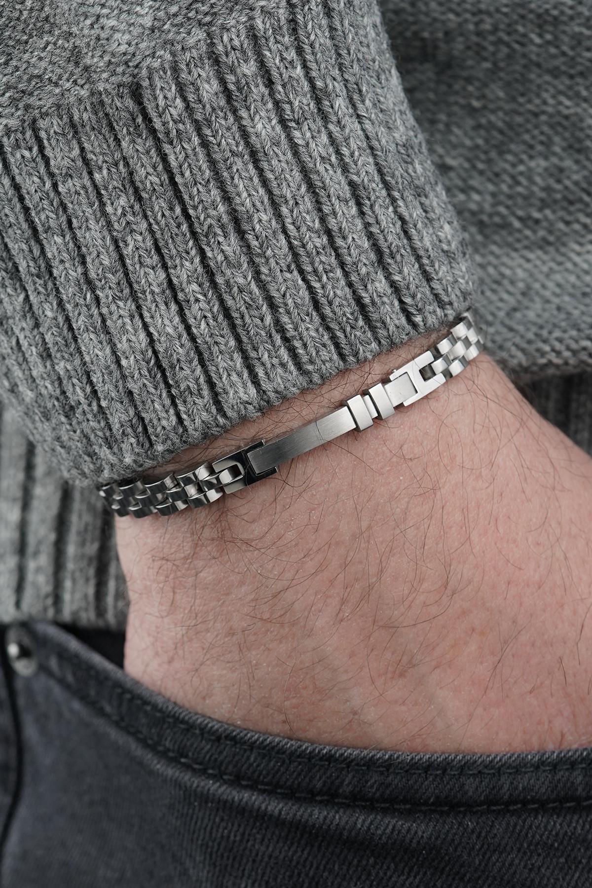 FRNCH 316L Çelik İtalyan Model Gümüş Renk Erkek Bileklik FRJ12851-3851-A