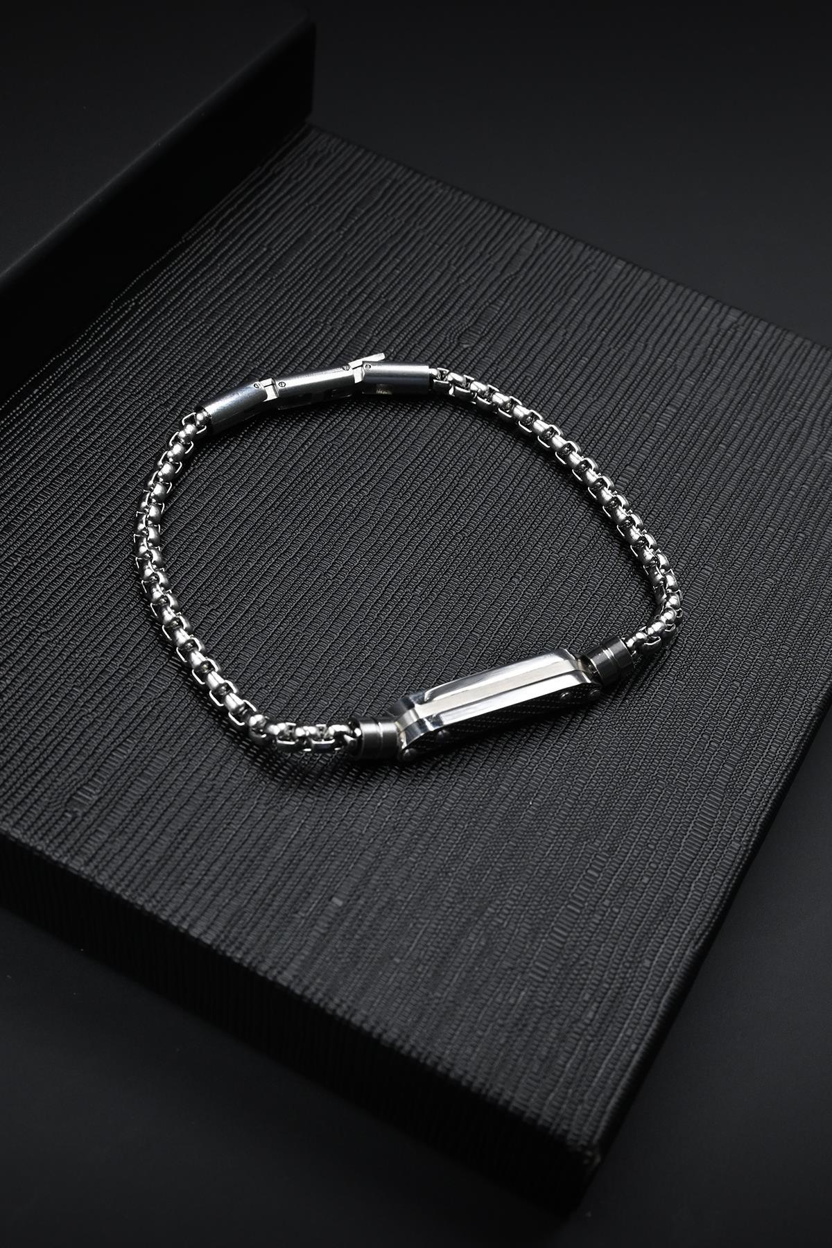 FRNCH 316L Çelik İtalyan Model Gümüş Renk Erkek Bileklik FRJ12888-3888-A