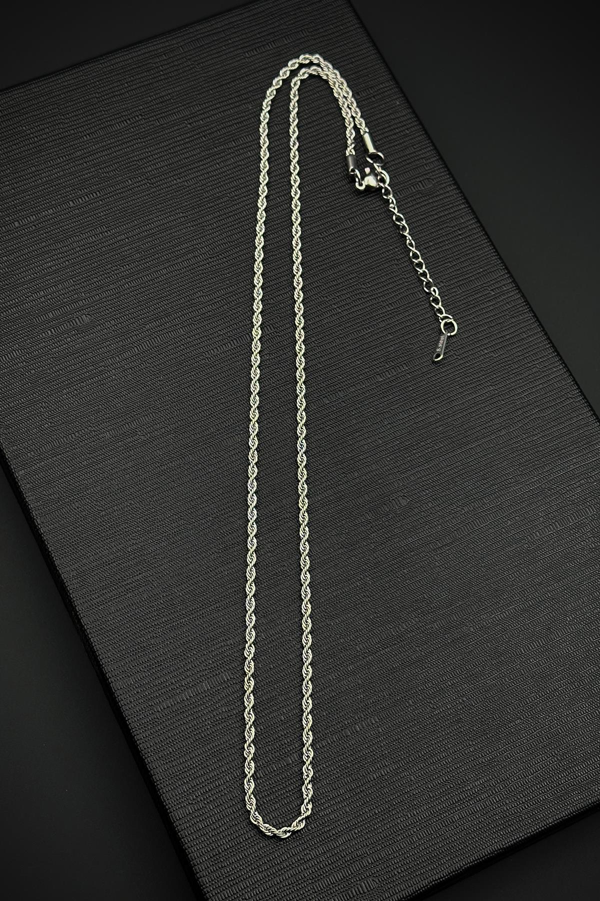 FRNCH 316L Çelik İtalyan Model Gümüş Renk Erkek Kolye FRJ30867-967-A