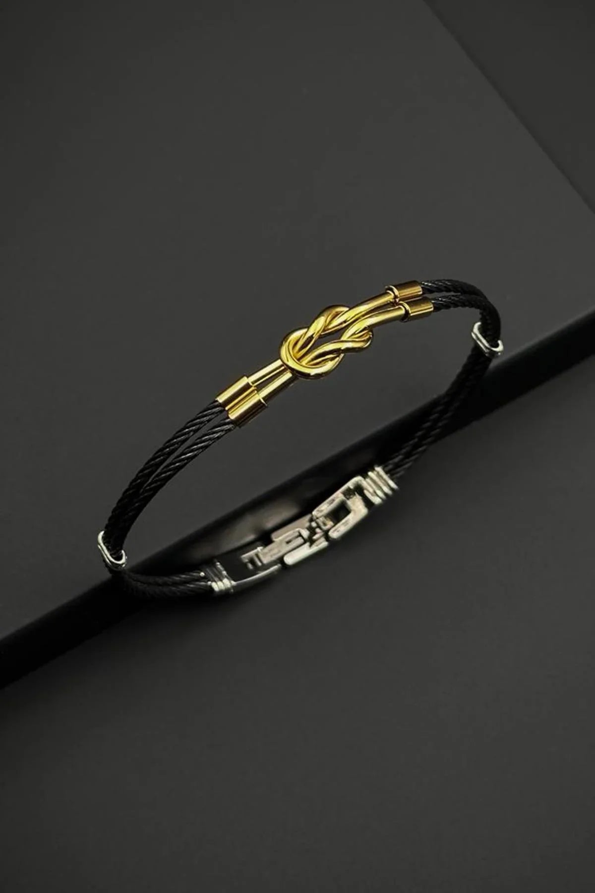 FRNCH 316L Çelik İtalyan Model Siyah-Altın Renk Erkek Bileklik FRJ12794-3794-B2G