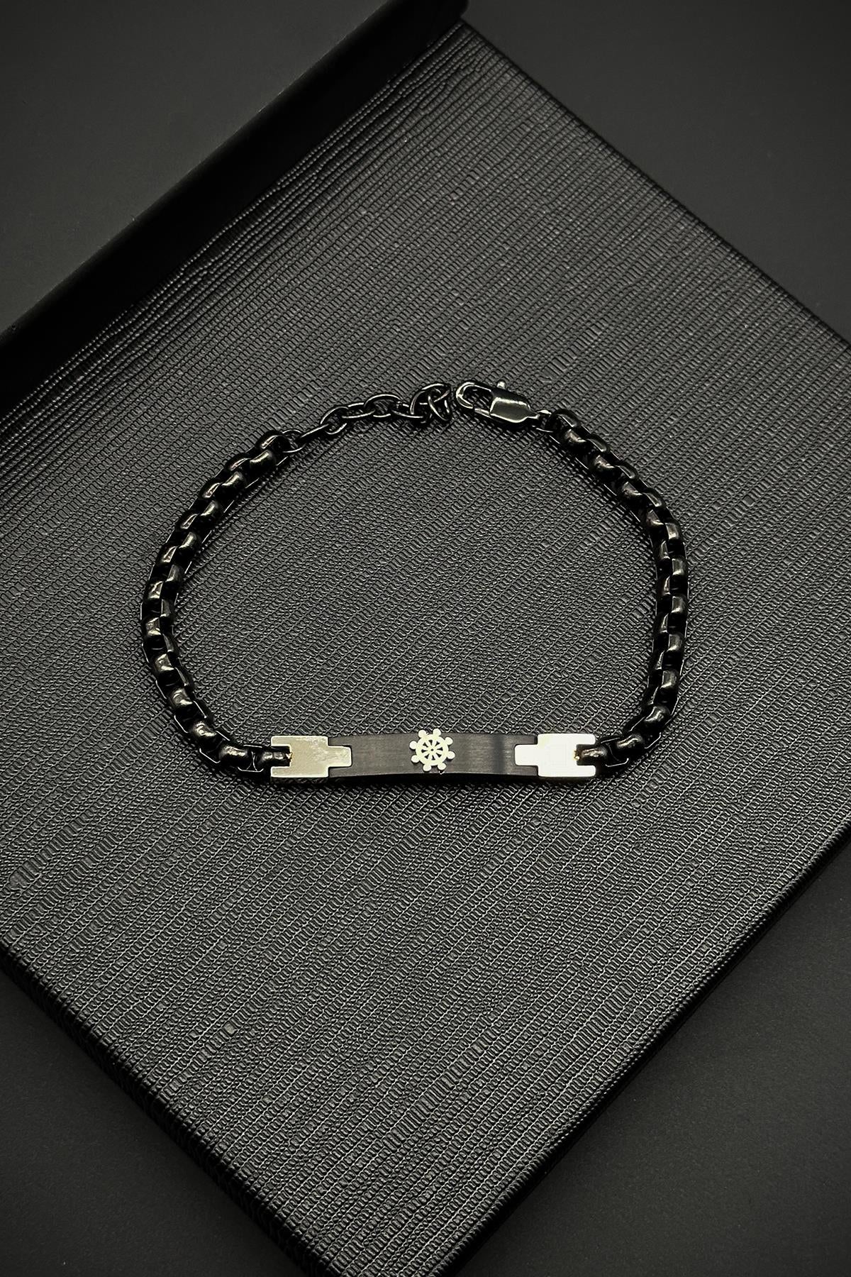 FRNCH 316L Çelik İtalyan Model Siyah Renk Erkek Bileklik FRJ12138-3138-B2