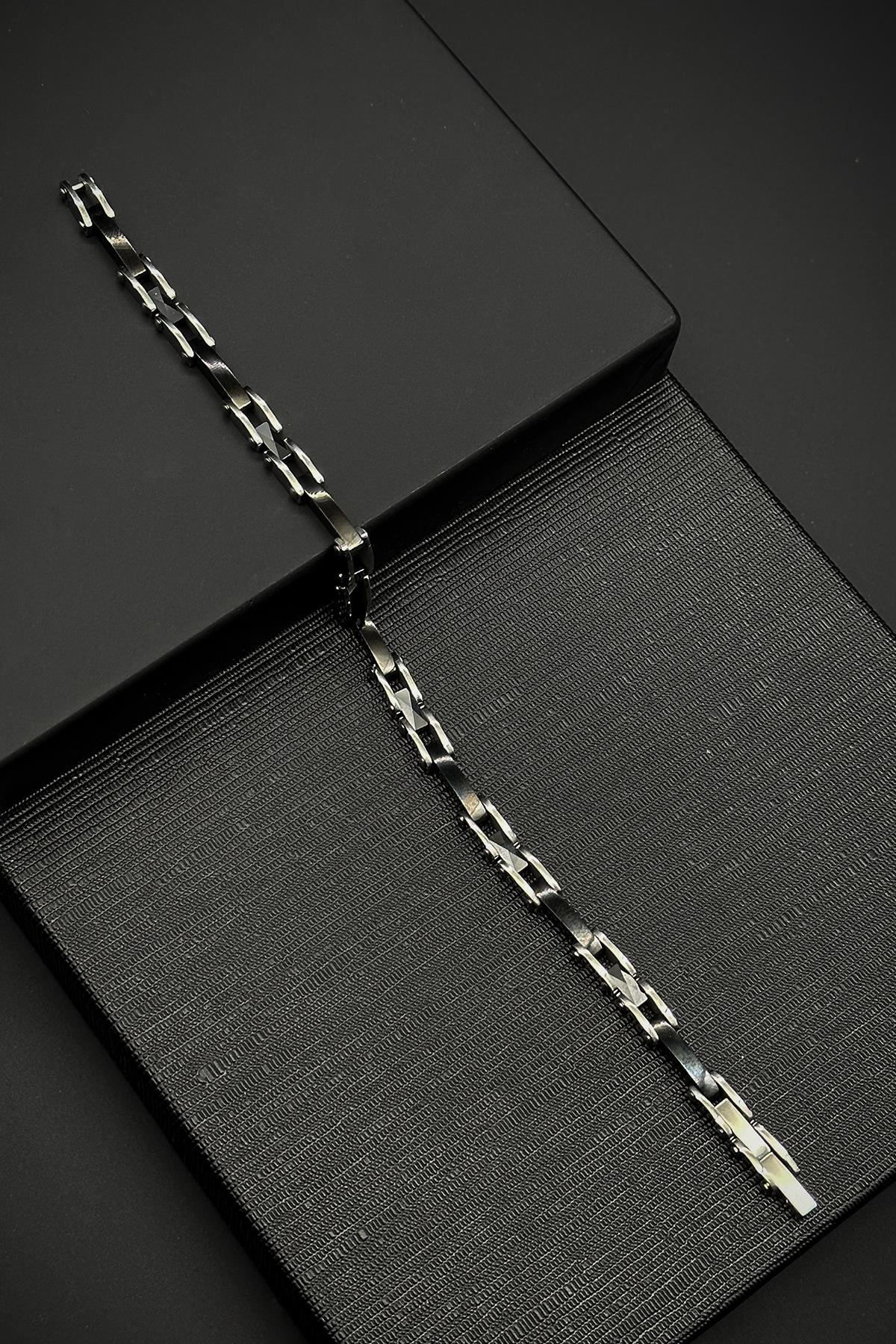 FRNCH 316L Çelik İtalyan Model Siyah Renk Erkek Bileklik FRJ12147-3147-B2A