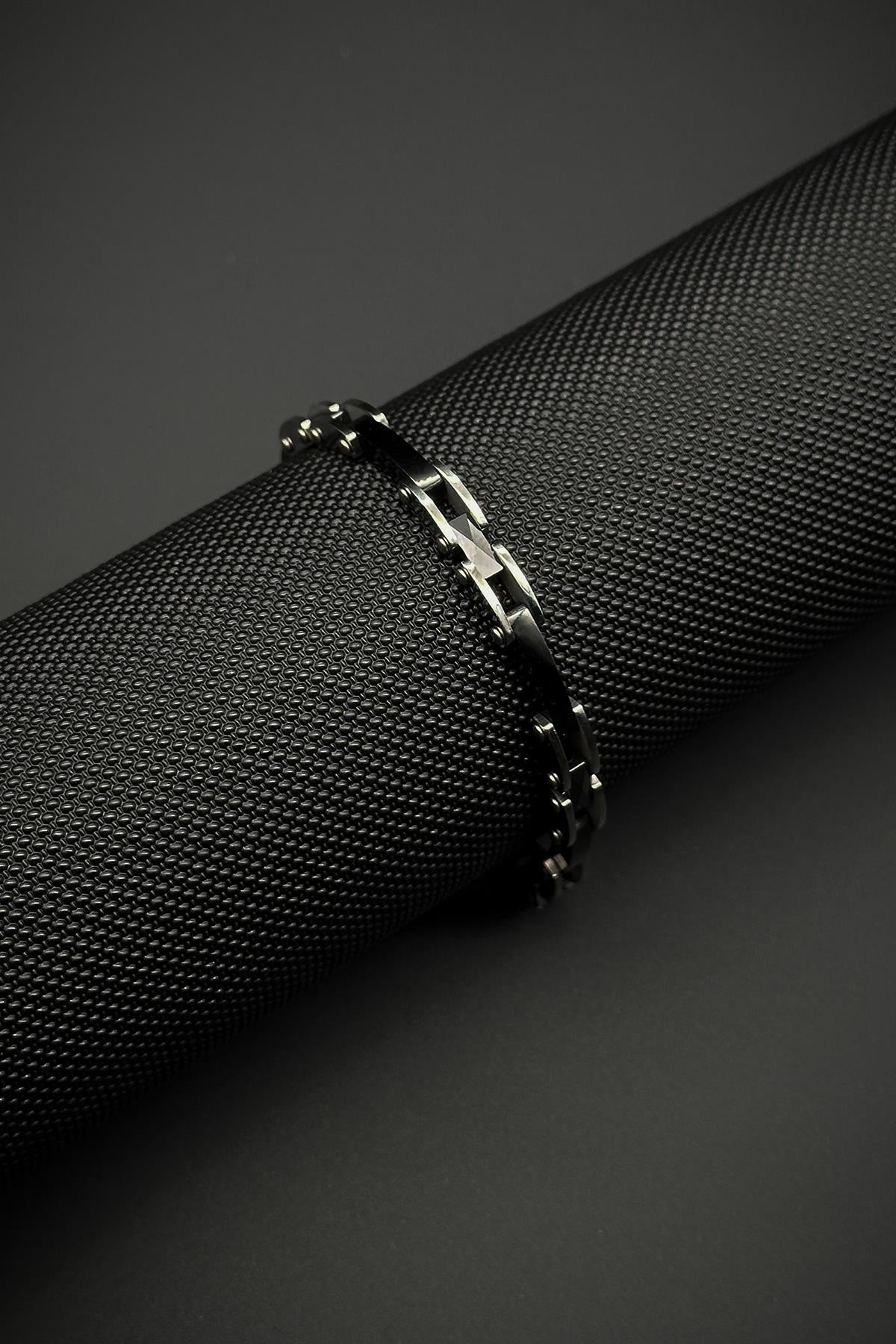 FRNCH 316L Çelik İtalyan Model Siyah Renk Erkek Bileklik FRJ12147-3147-B2A