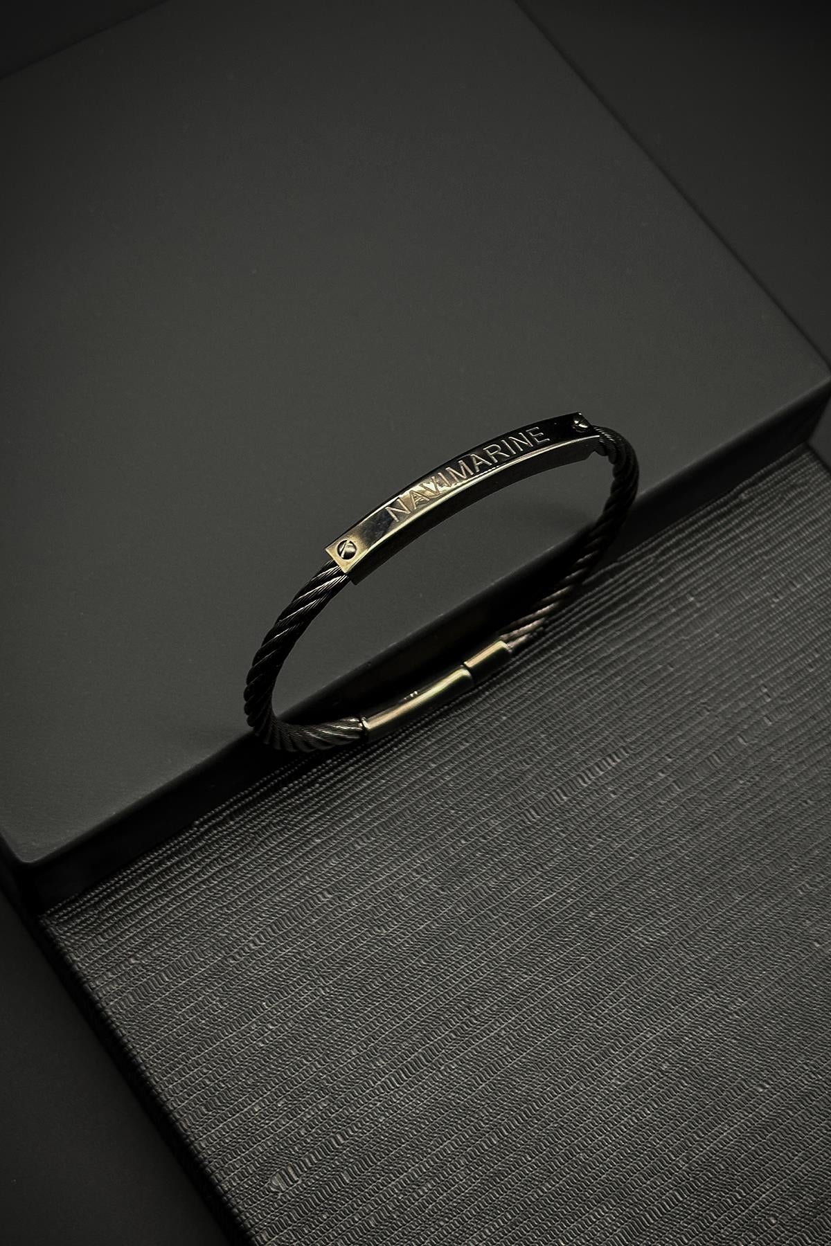 FRNCH 316L Çelik İtalyan Model Siyah Renk Erkek Bileklik FRJ12190-3190-B