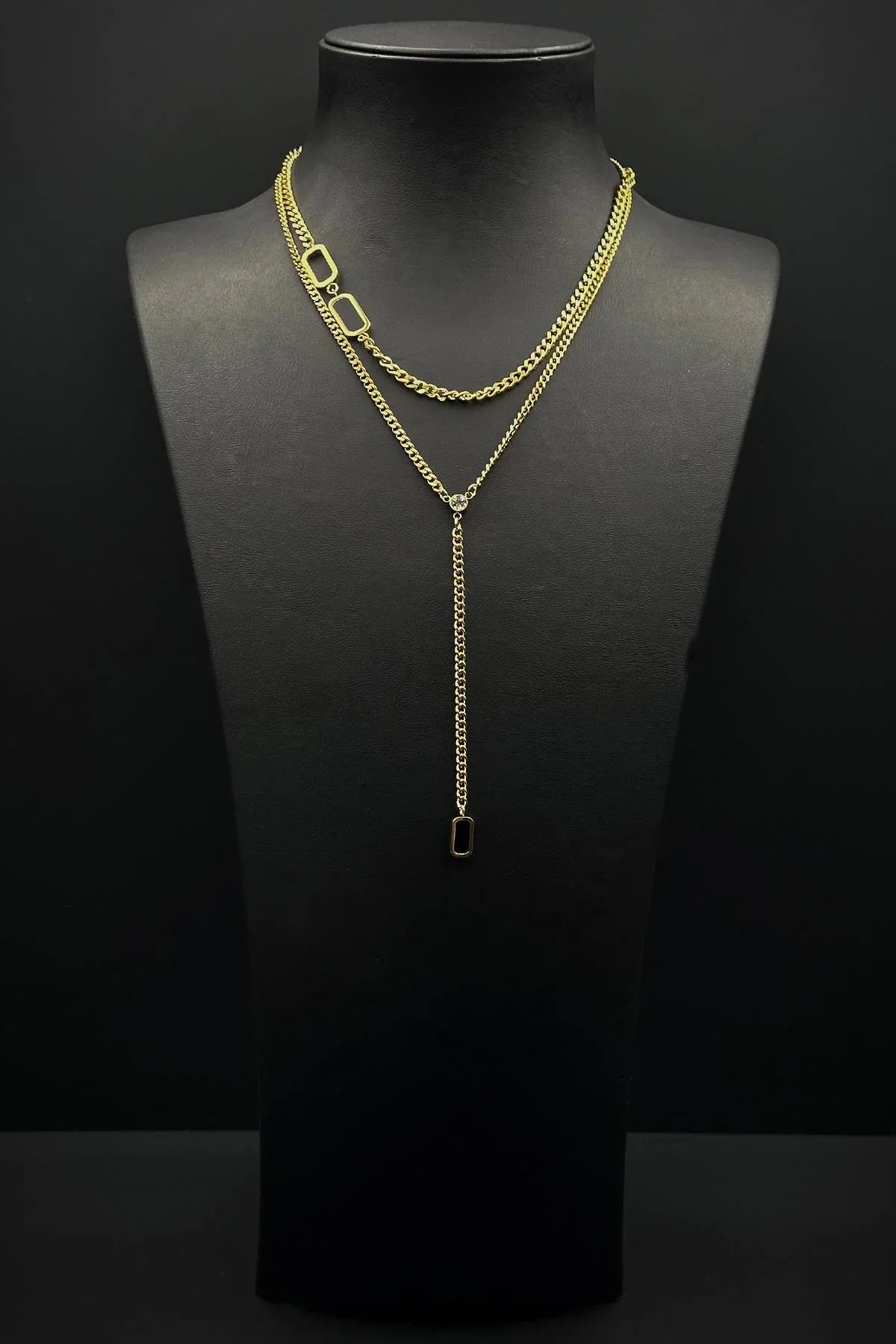 FRNCH 316L Çelik Özel Tasarım Altın Renk Kadın Kolye FRJ30880-980-G