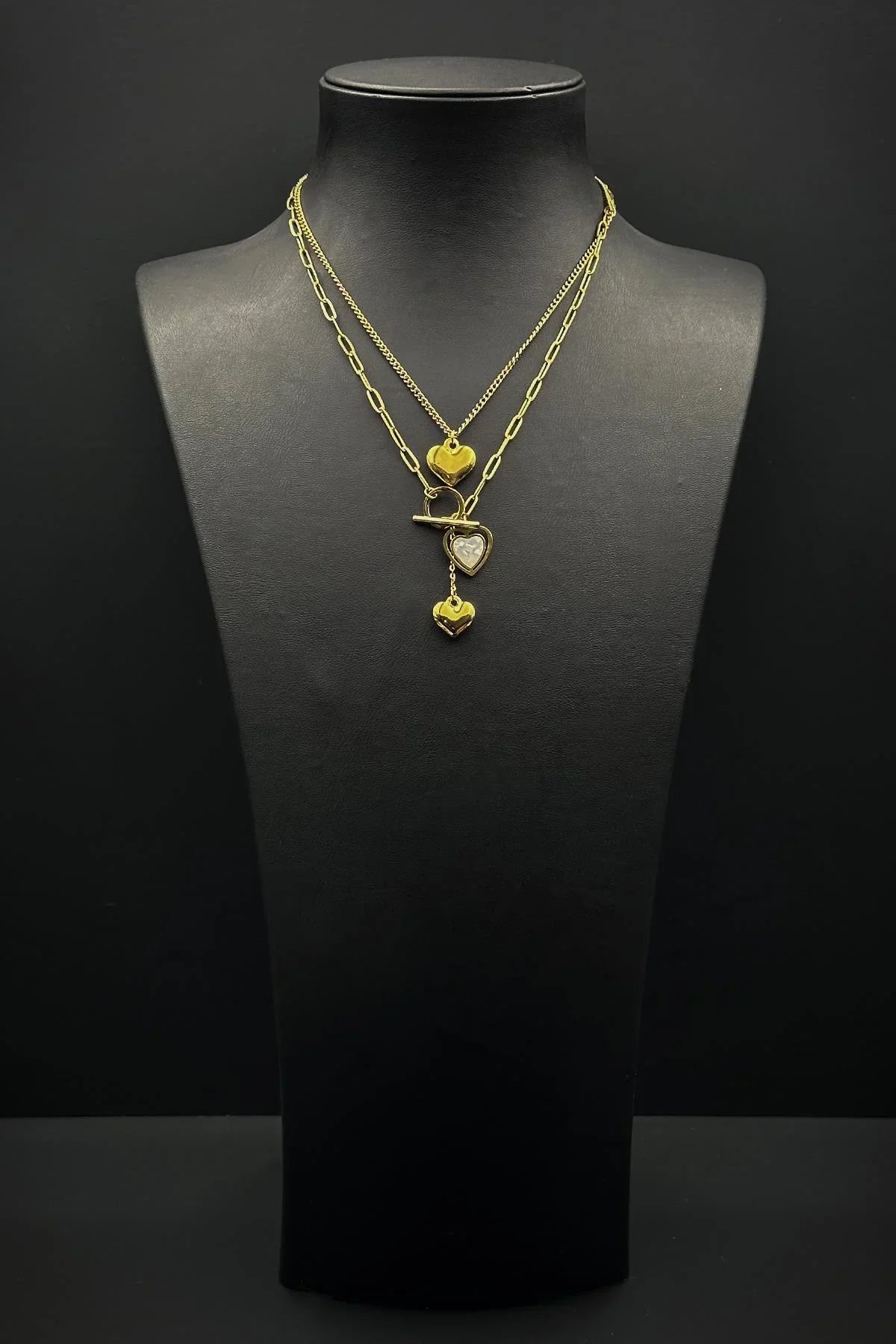 FRNCH 316L Çelik Özel Tasarım Altın Renk Kadın Kolye FRJ30883-983-G