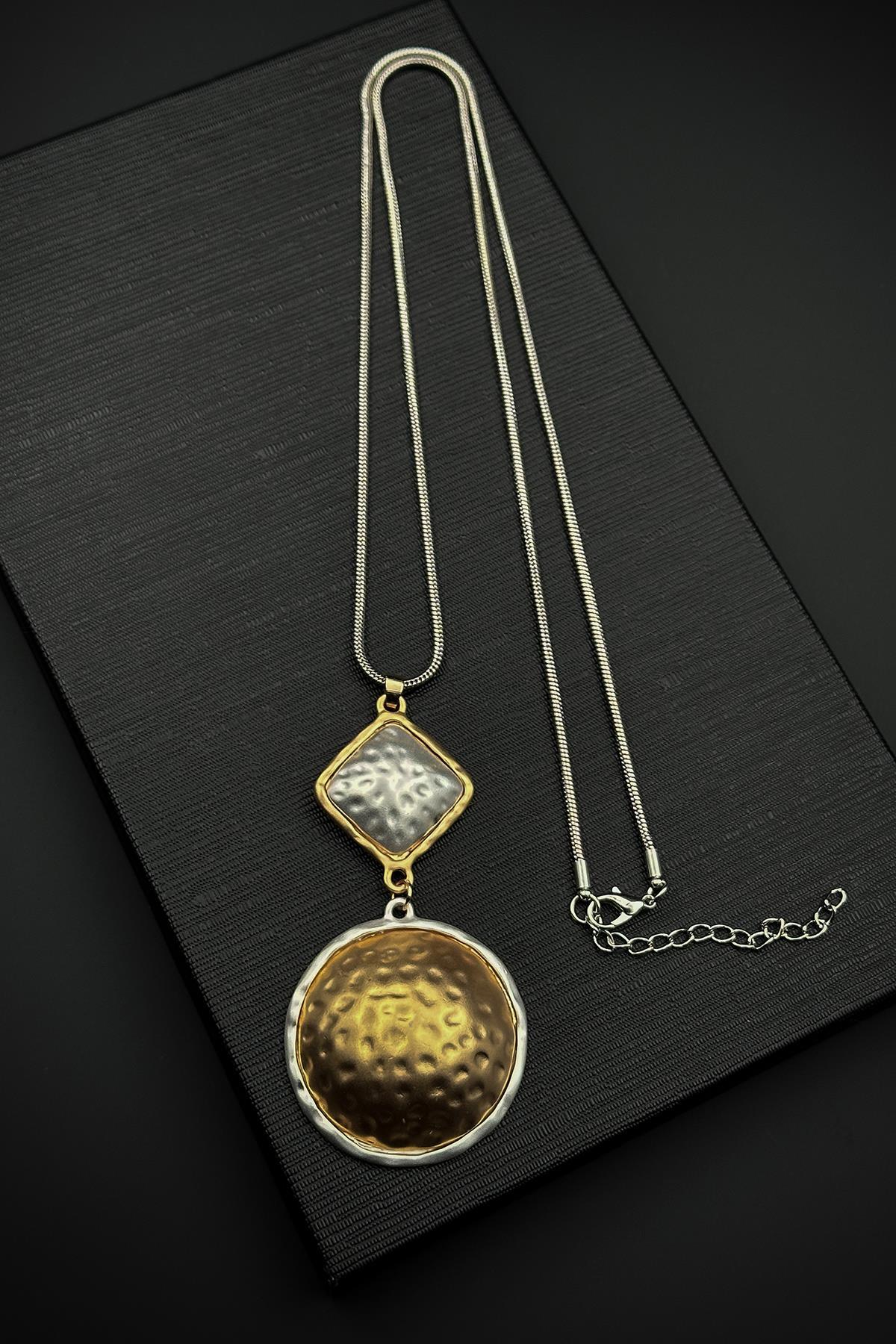 FRNCH 316L Çelik Özel Tasarım Altın Renk Kadın Kolye FRJ30889-989-AG