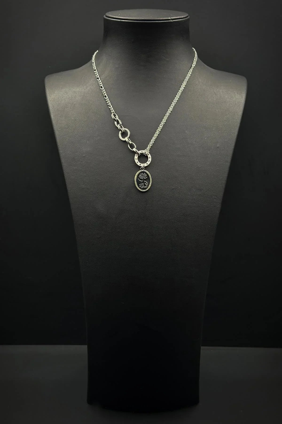 FRNCH 316L Çelik Özel Tasarım Gümüş Renk Kadın Kolye FRJ30884-984-A