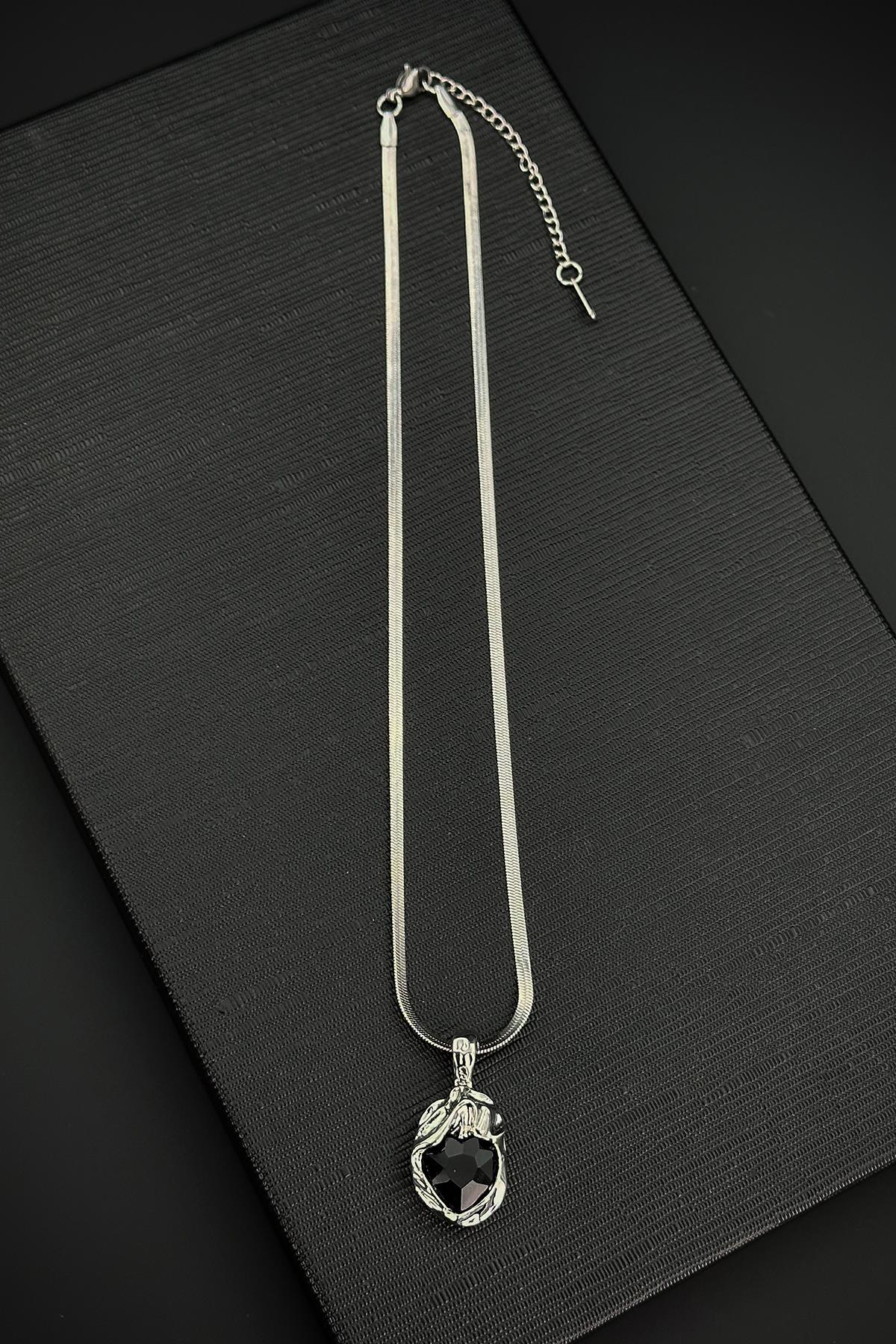 FRNCH 316L Çelik Özel Tasarım Gümüş Renk Kadın Kolye FRJ30886-986-A