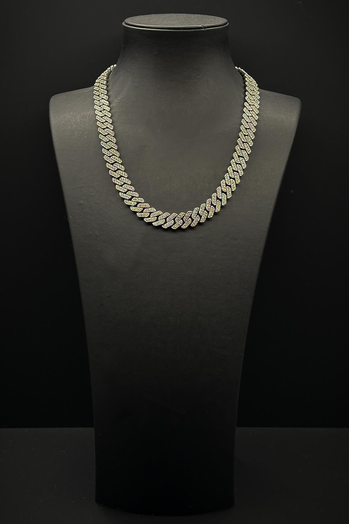 FRNCH 316L Çelik Zirkon Taşlı Gümüş Renk Tennis Erkek Kolye FRJ30757-857-A