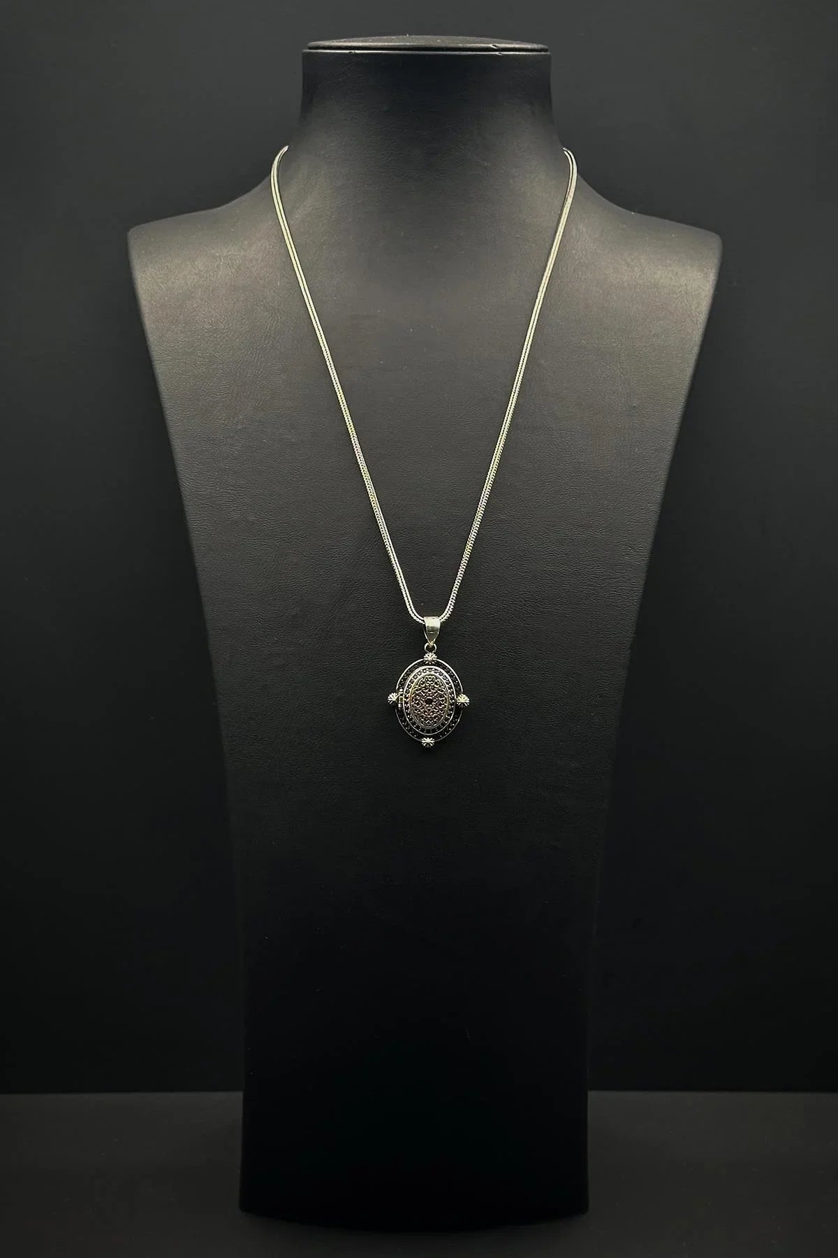 FRNCH 925 Ayar Gümüş Ayet-el Kürsili Gümüş Renk Erkek Kolye FRJ30918-1018-A