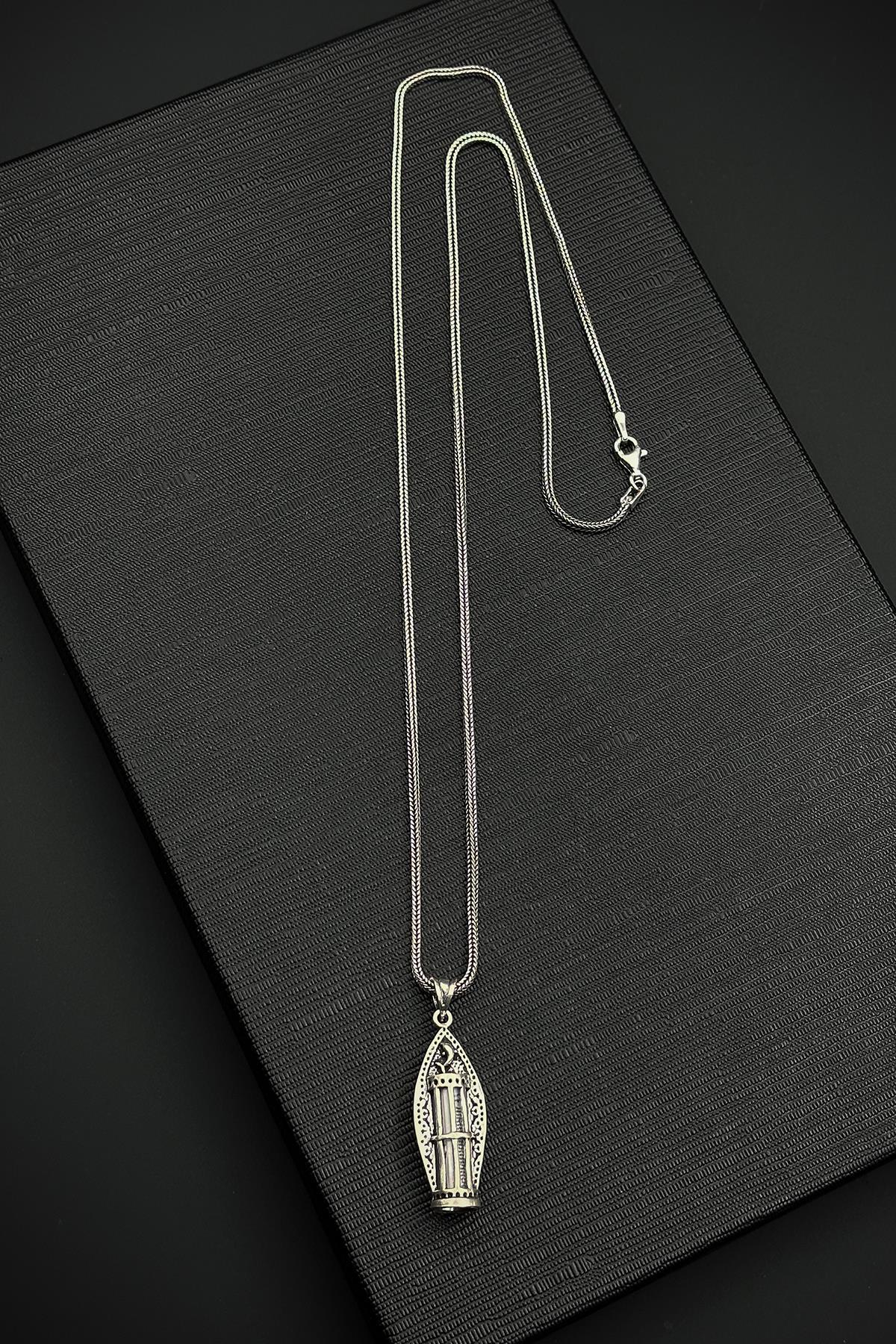 FRNCH 925 Ayar Gümüş Cevşen Gümüş Renk Erkek Kolye FRJ30904-1004-A