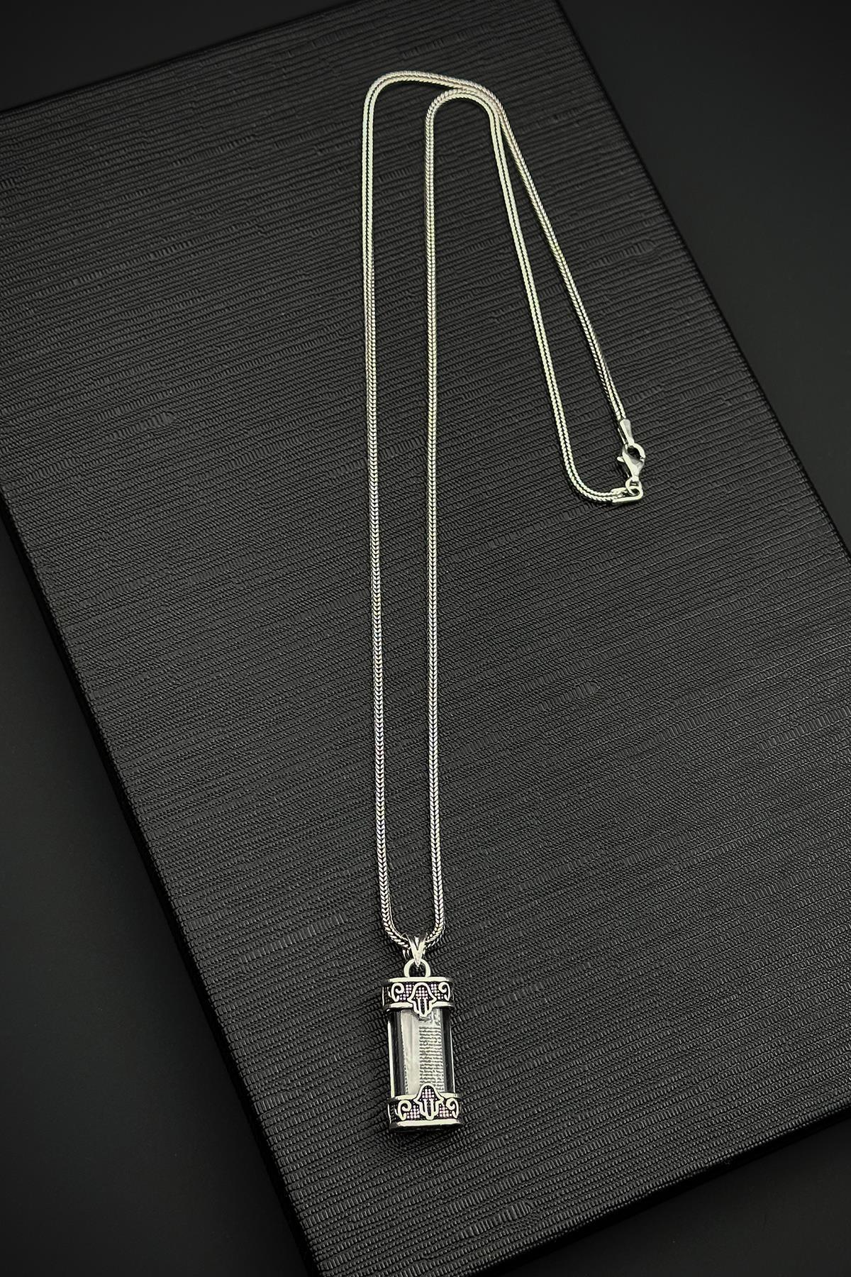 FRNCH 925 Ayar Gümüş Cevşen Gümüş Renk Erkek Kolye FRJ30905-1005-A