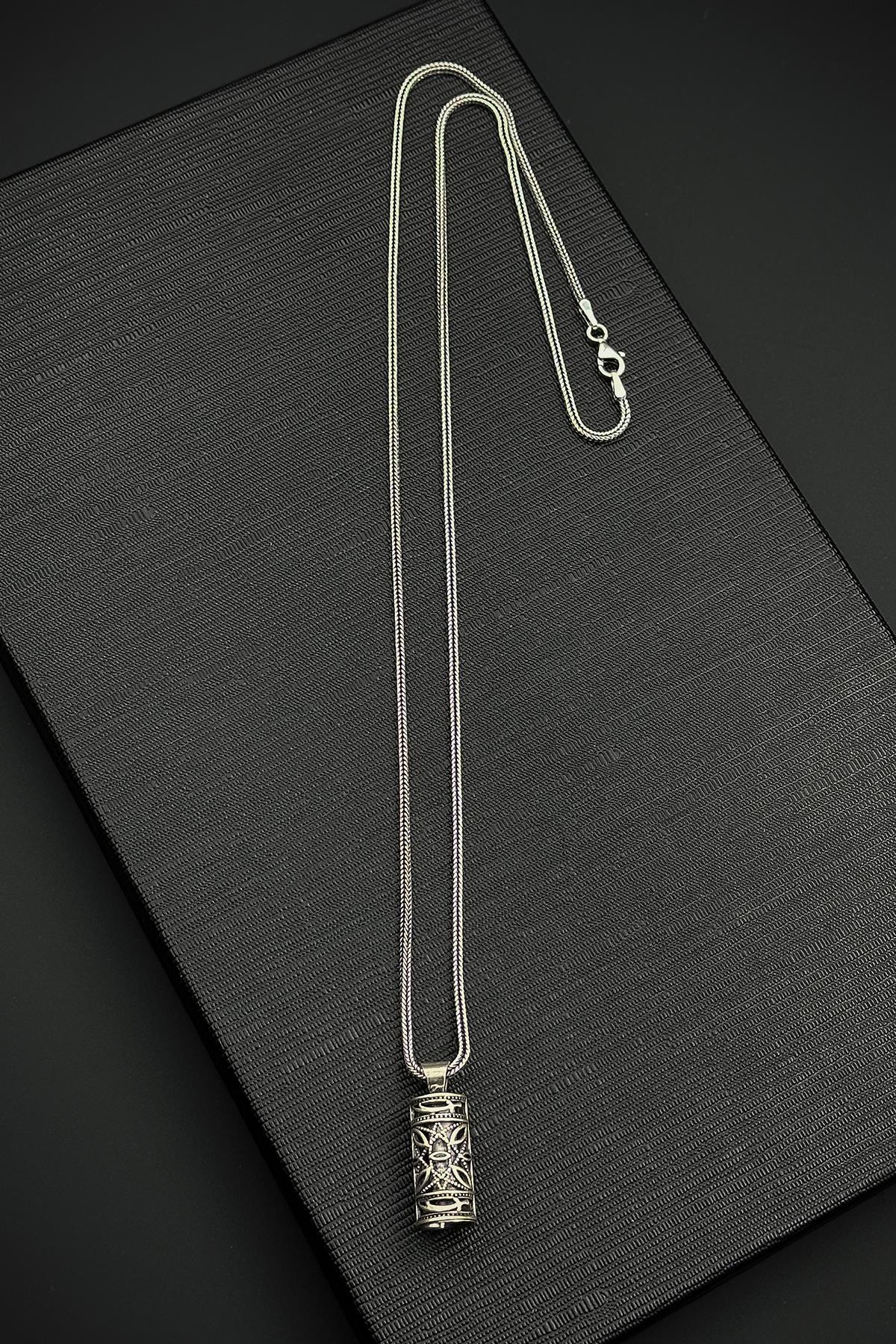 FRNCH 925 Ayar Gümüş Cevşen Gümüş Renk Erkek Kolye FRJ30908-1008-A