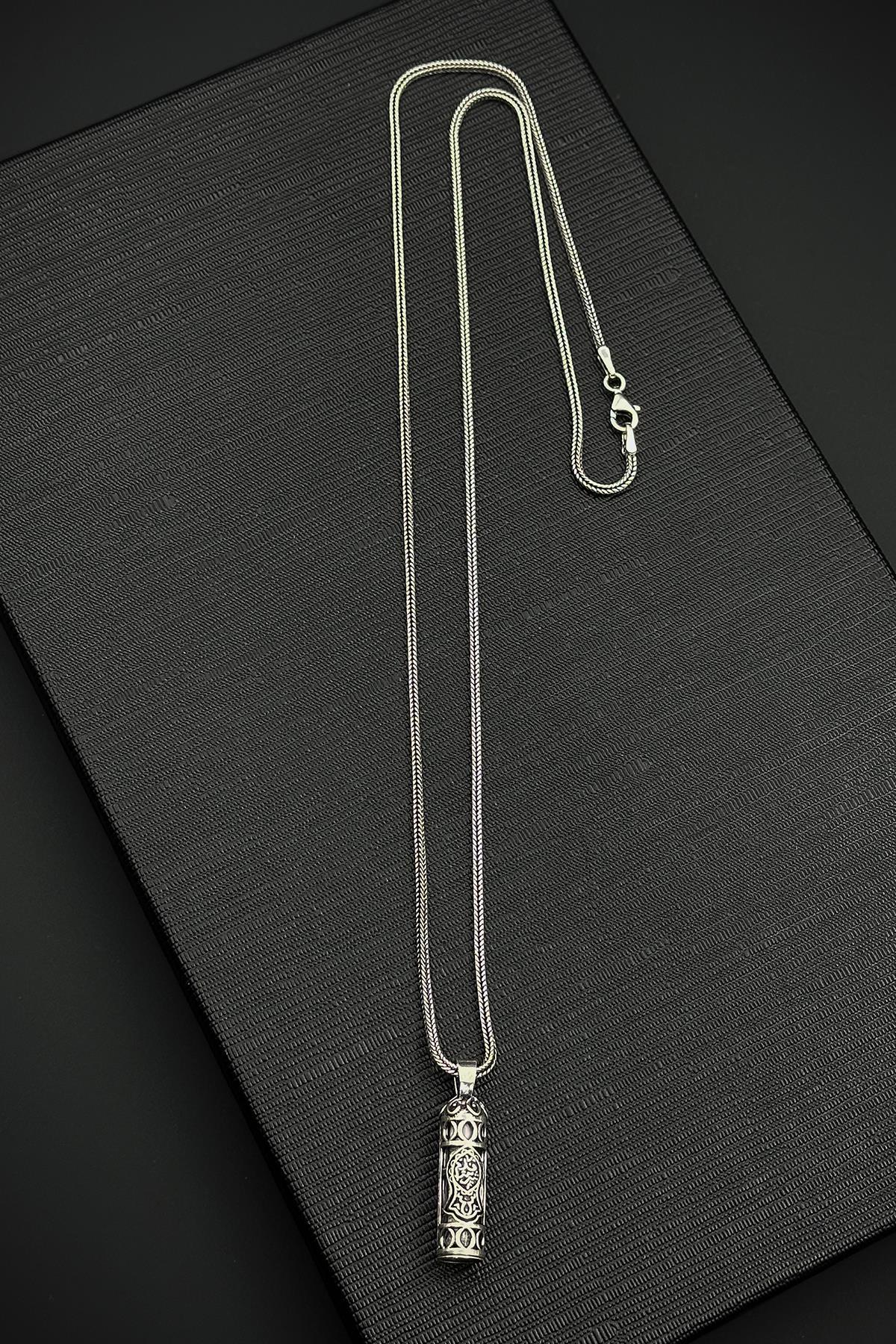 FRNCH 925 Ayar Gümüş Cevşen Gümüş Renk Erkek Kolye FRJ30909-1009-A