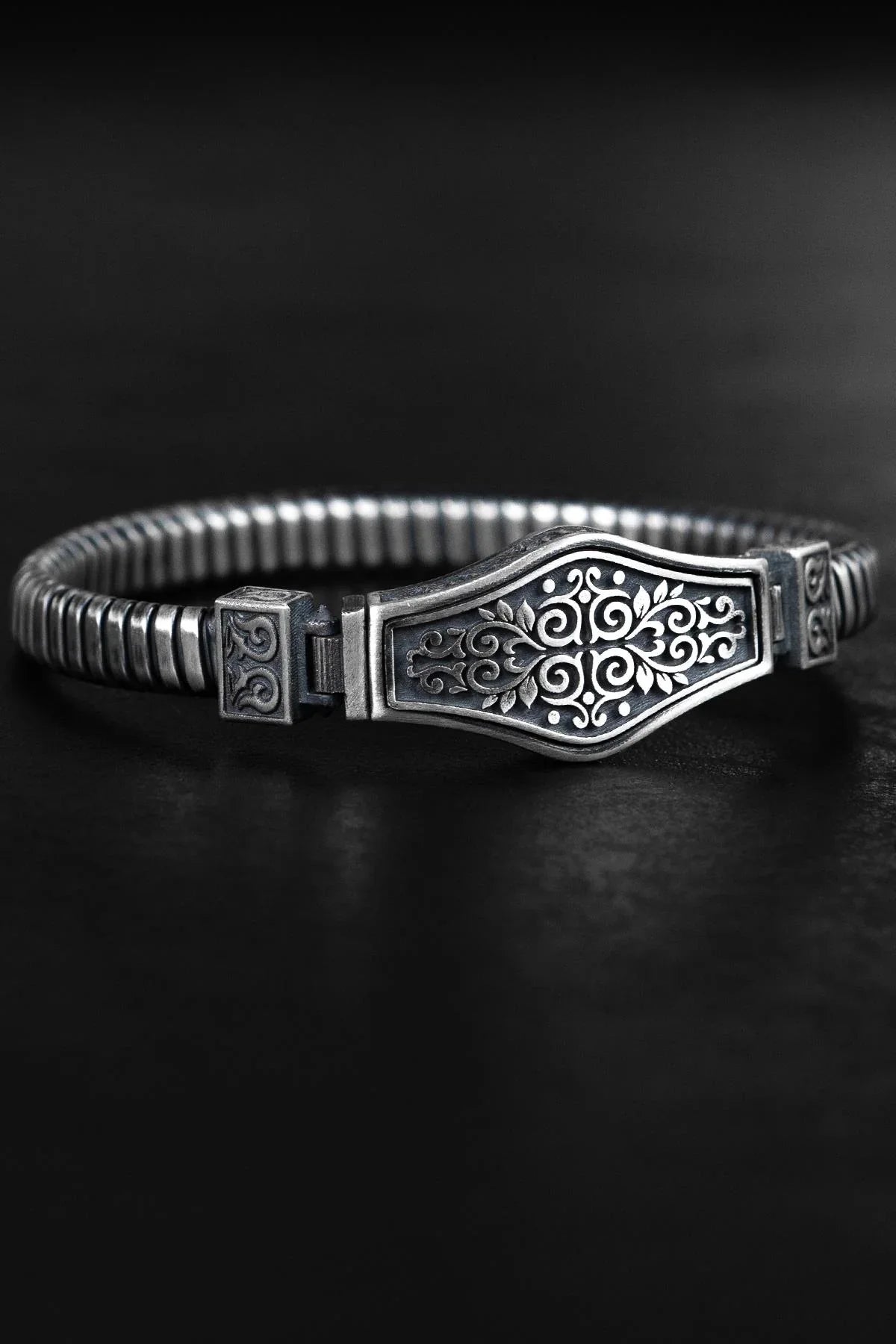 FRNCH 925 Ayar Gümüş Gothic Design Gümüş Renk Erkek Bileklik FRJ12669-3669-A