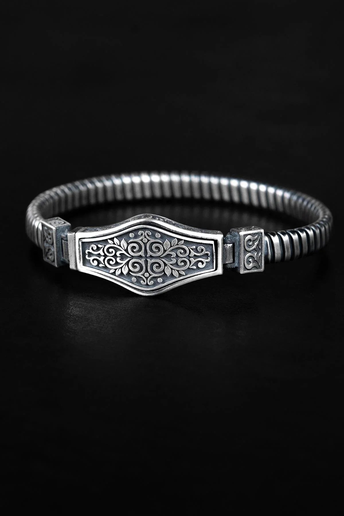 FRNCH 925 Ayar Gümüş Gothic Design Gümüş Renk Erkek Bileklik FRJ12669-3669-A