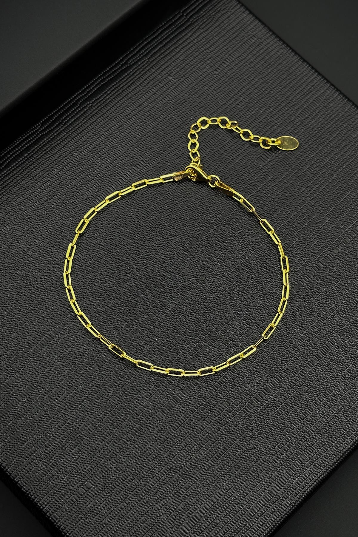 FRNCH 925 Ayar Gümüş İtalyan Model Altın Renk Erkek Bileklik FRJ12395-3395-G