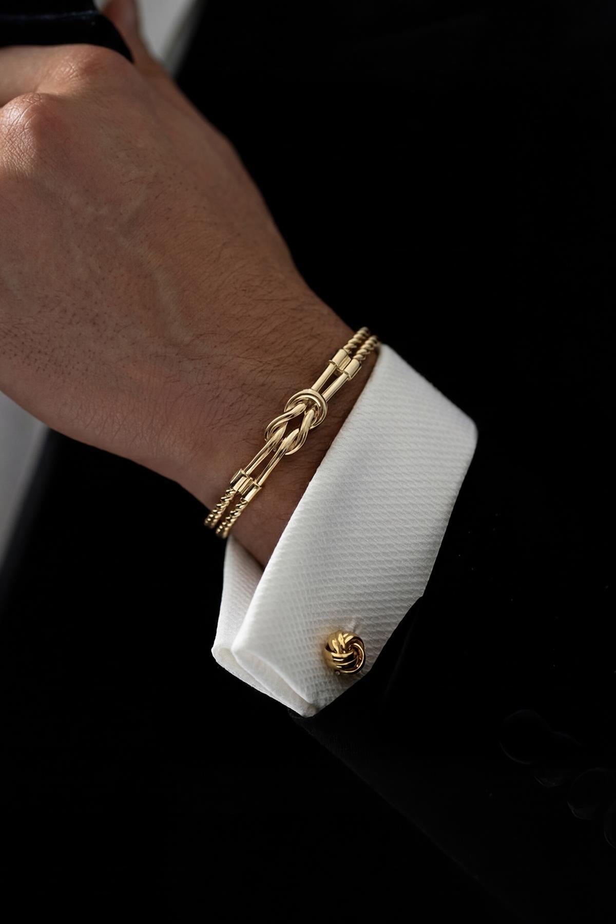 FRNCH 925 Ayar Gümüş İtalyan Model Altın Renk Erkek Bileklik FRJ12893-3893-G