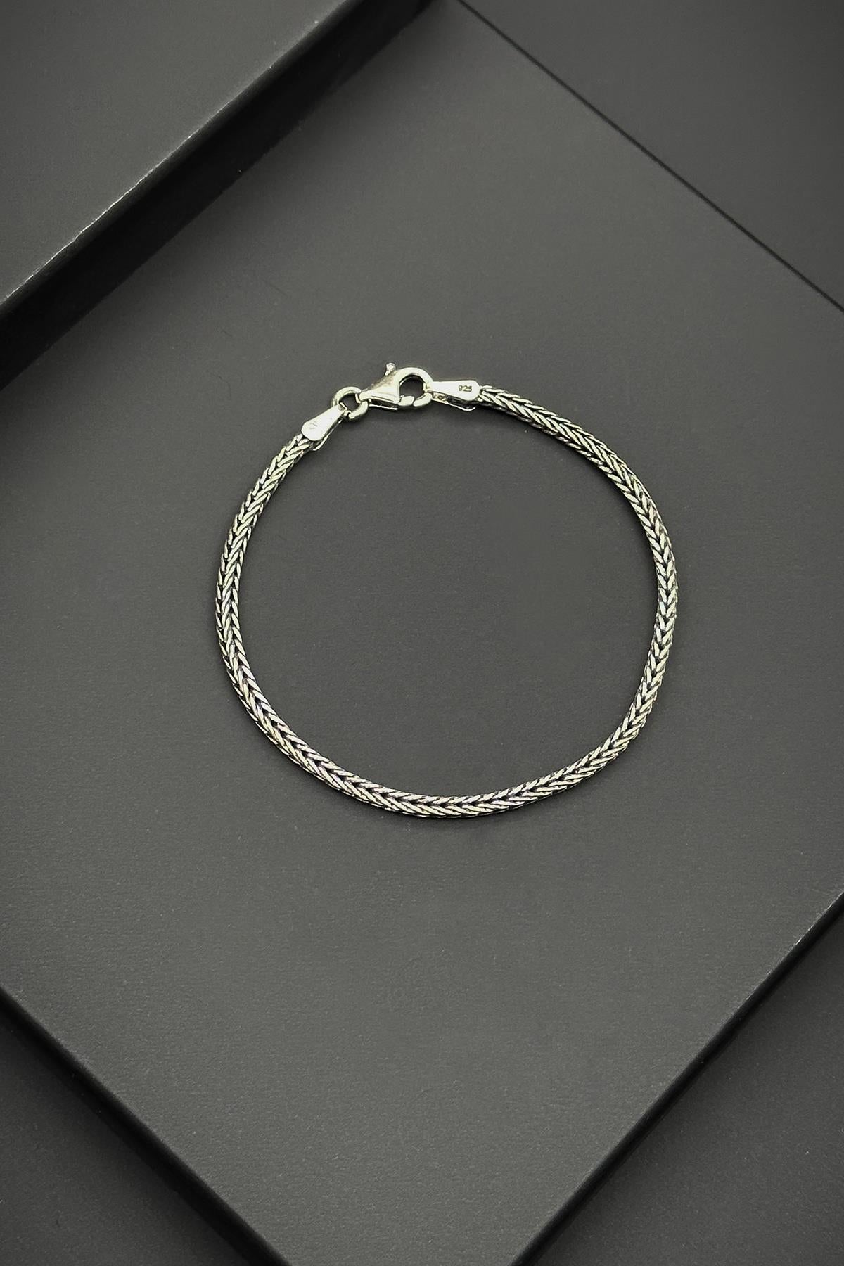 FRNCH 925 Ayar Gümüş İtalyan Model Gümüş Renk Erkek Bileklik FRJ11951-2051-A2