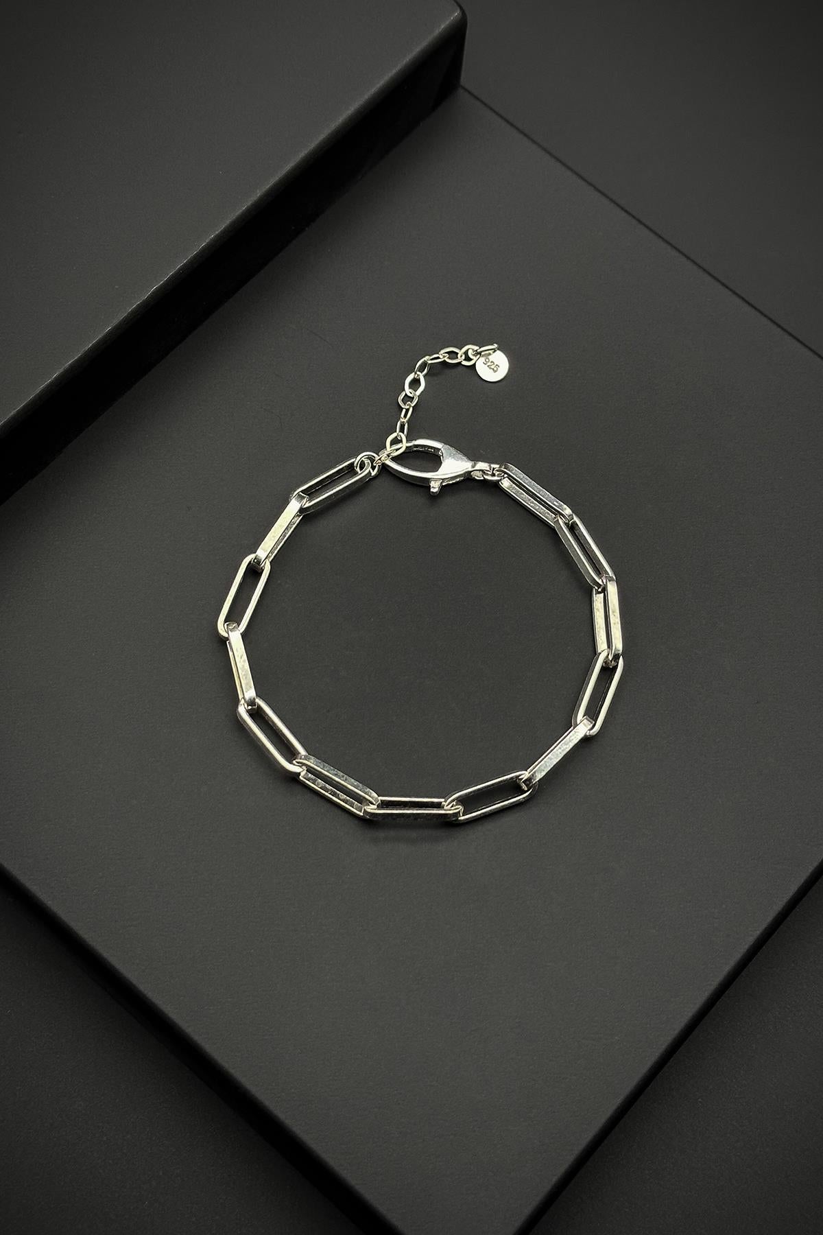 FRNCH 925 Ayar Gümüş İtalyan Model Gümüş Renk Erkek Bileklik FRJ11989-2089-A