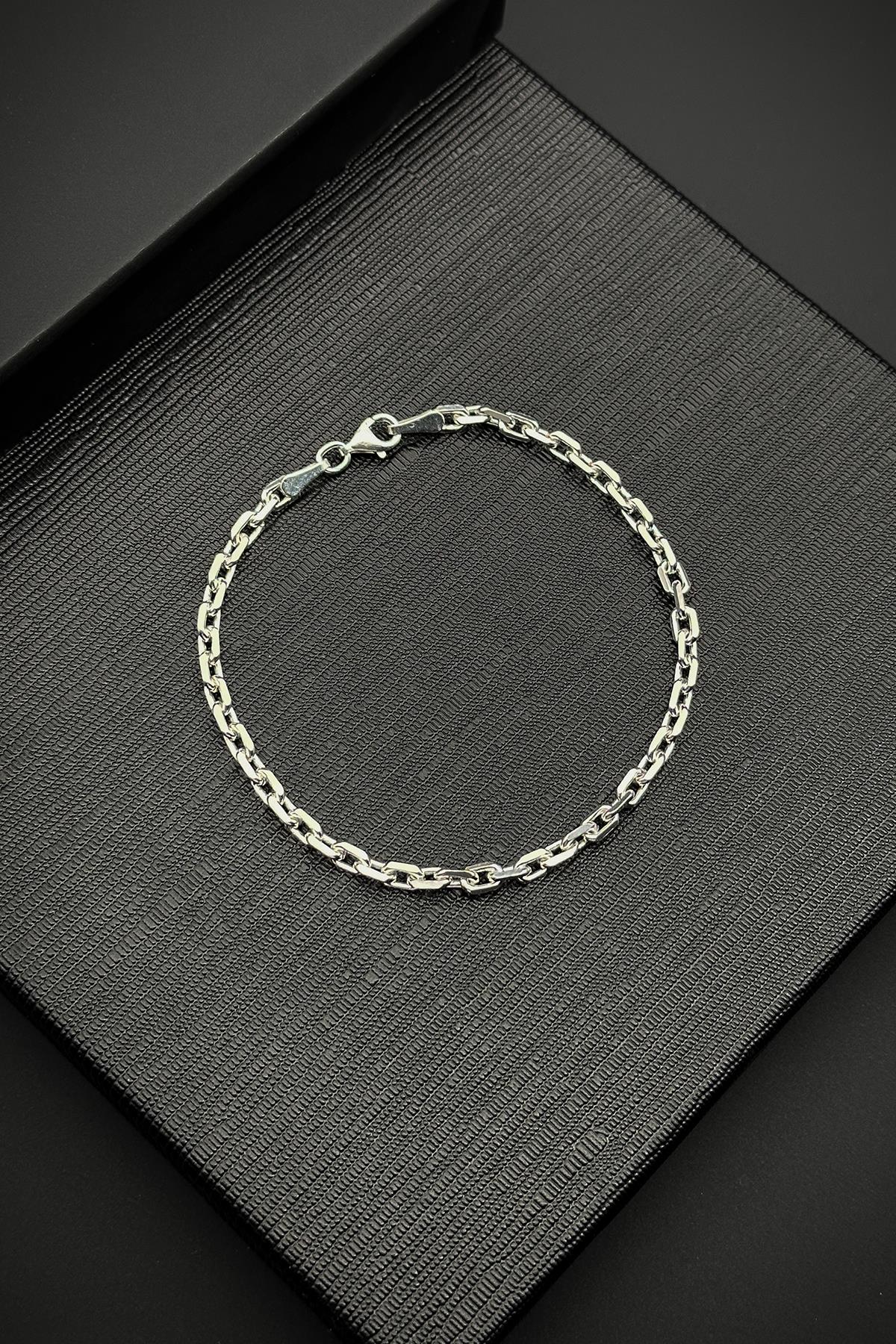 FRNCH 925 Ayar Gümüş İtalyan Model Gümüş Renk Erkek Bileklik FRJ11992-2092-A