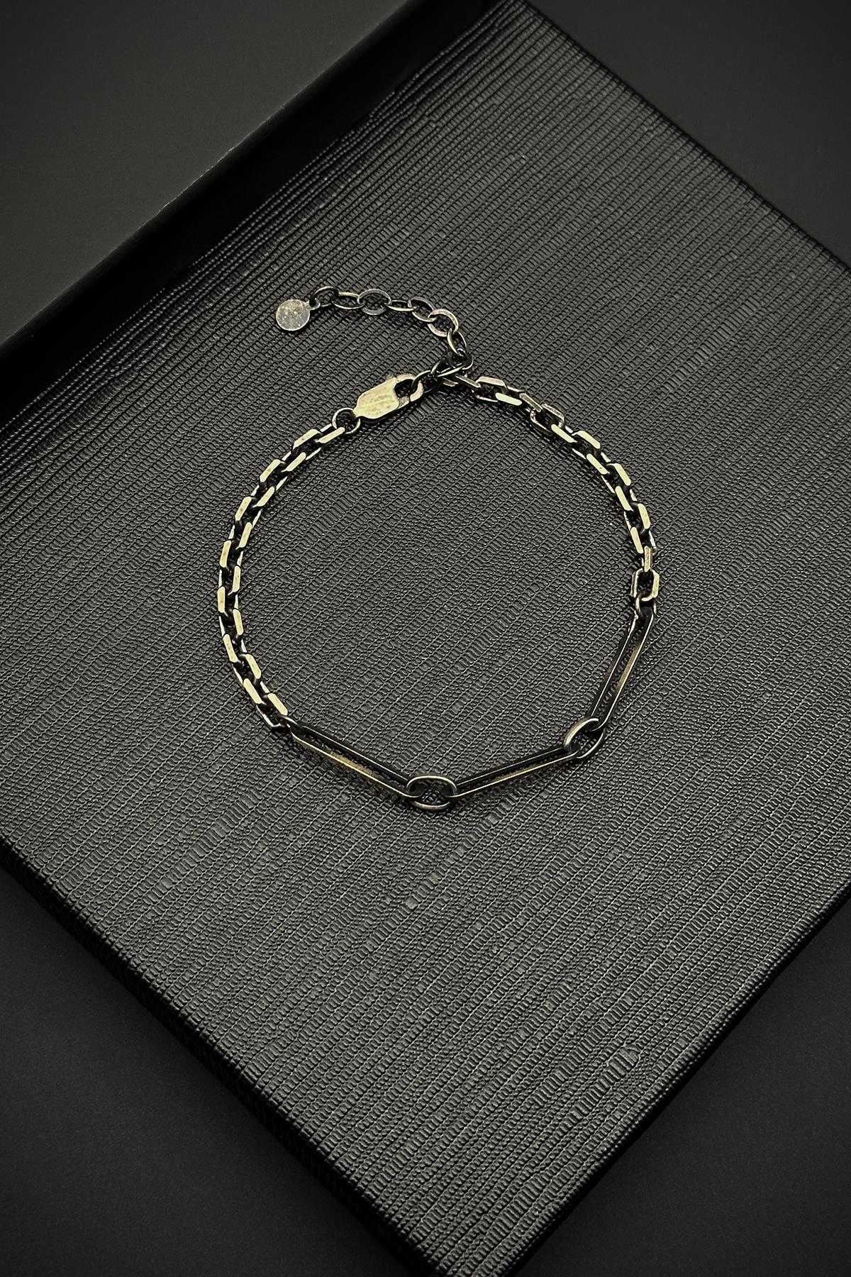 FRNCH 925 Ayar Gümüş İtalyan Model Gümüş Renk Erkek Bileklik FRJ12034-3034-A