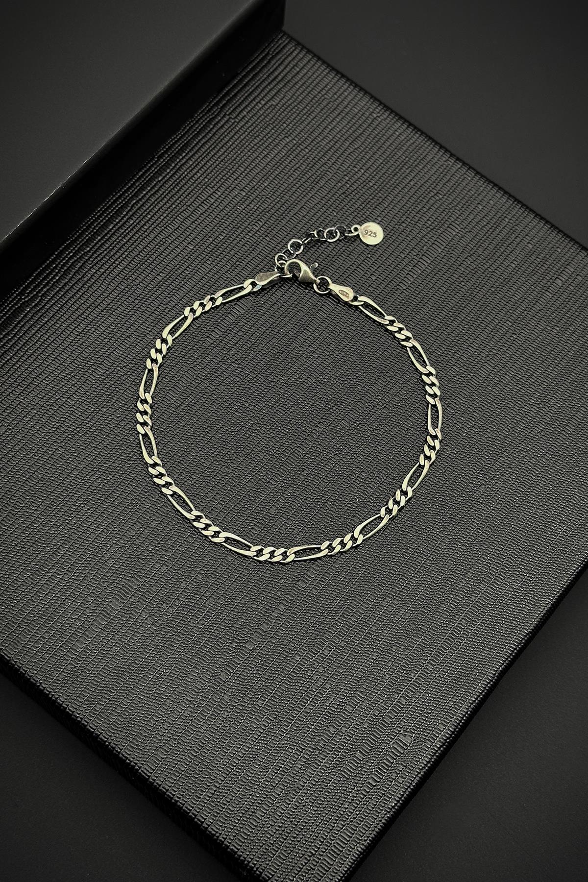 FRNCH 925 Ayar Gümüş İtalyan Model Gümüş Renk Erkek Bileklik FRJ12036-3036-A