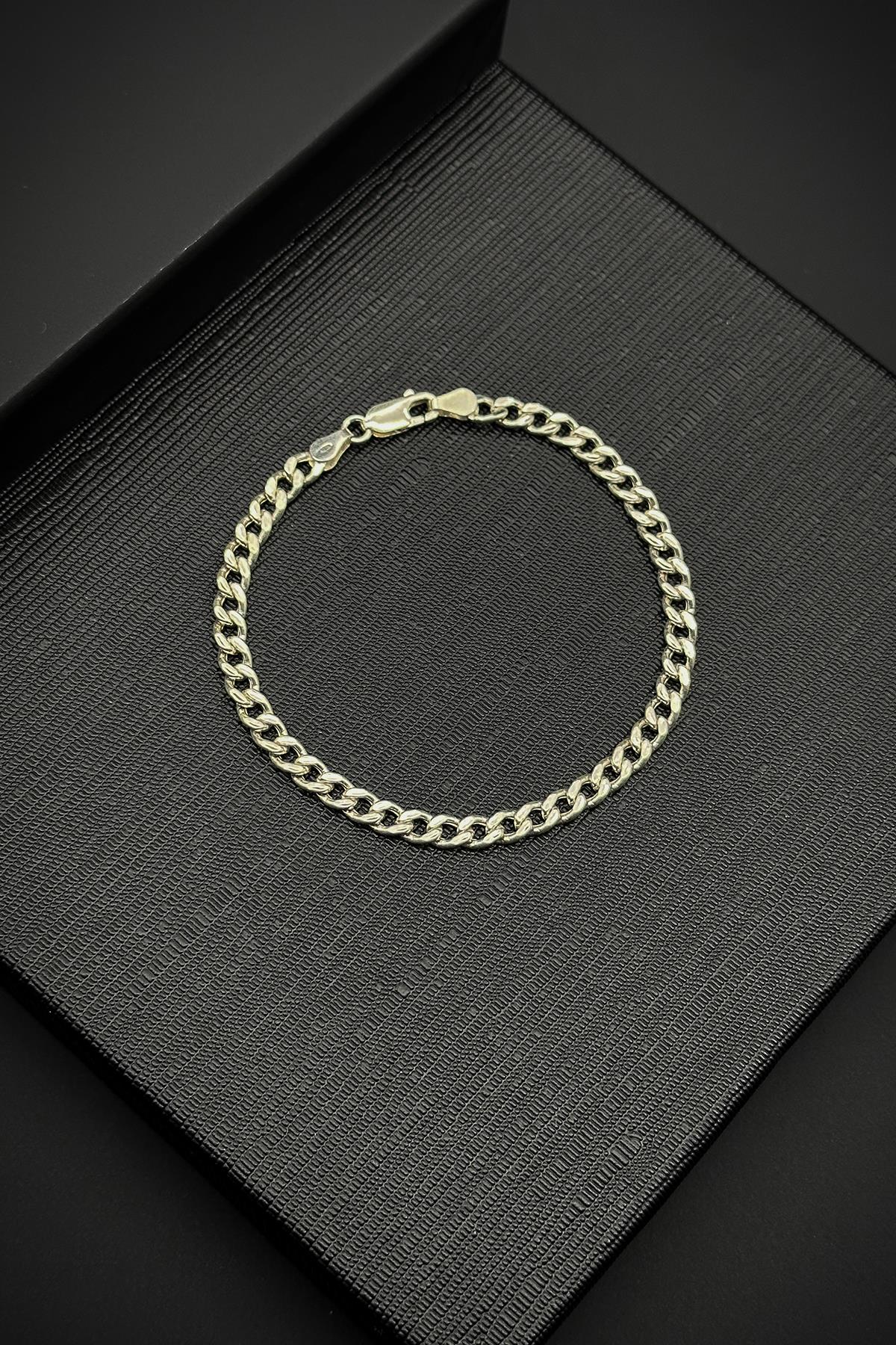 FRNCH 925 Ayar Gümüş İtalyan Model Gümüş Renk Erkek Bileklik FRJ12052-3052-A