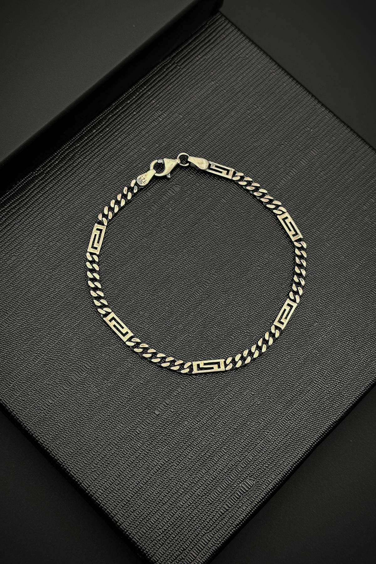 FRNCH 925 Ayar Gümüş İtalyan Model Gümüş Renk Erkek Bileklik FRJ12085-3085-A