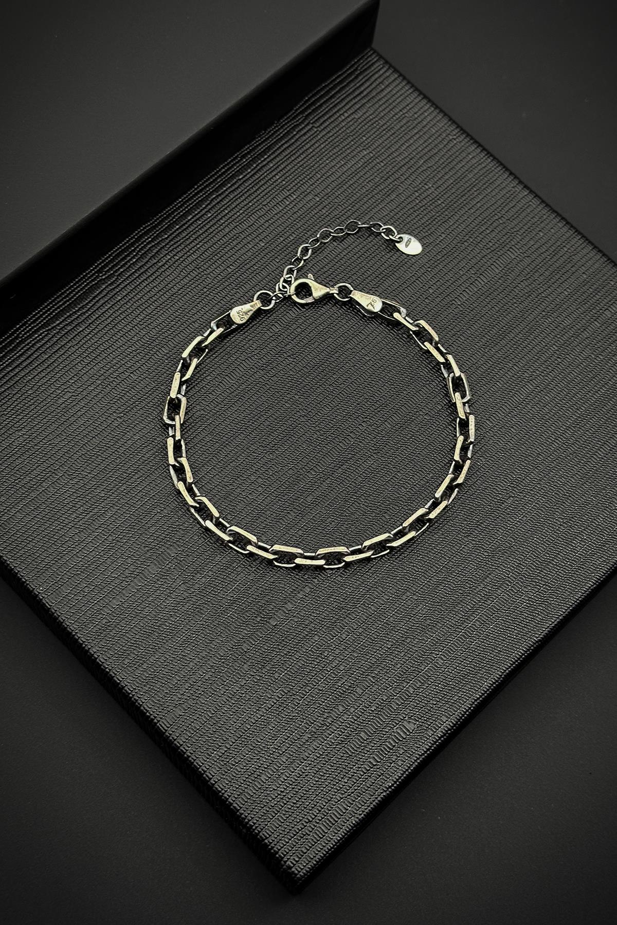 FRNCH 925 Ayar Gümüş İtalyan Model Gümüş Renk Erkek Bileklik FRJ12087-3087-A