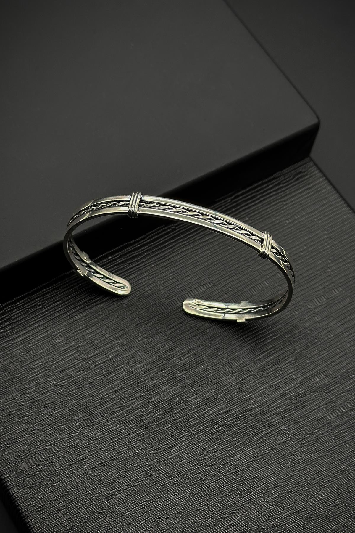 FRNCH 925 Ayar Gümüş İtalyan Model Gümüş Renk Erkek Bileklik FRJ12164-3164-A