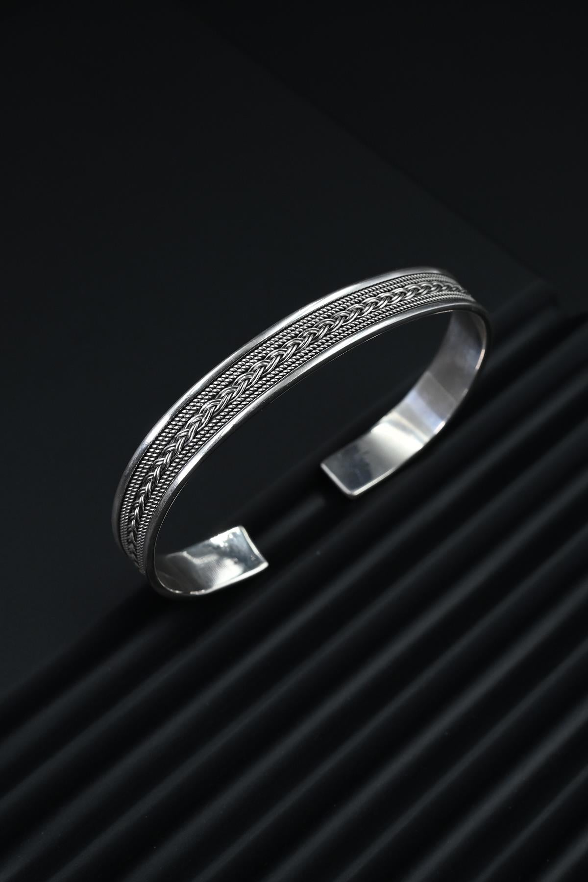 FRNCH 925 Ayar Gümüş İtalyan Model Gümüş Renk Erkek Bileklik FRJ12170-3170-A4