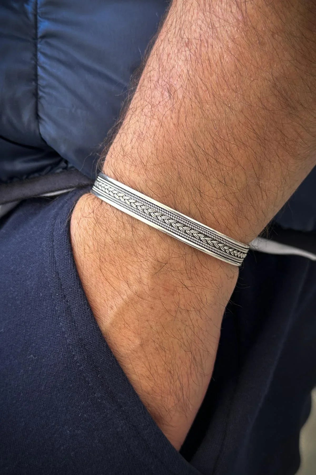 FRNCH 925 Ayar Gümüş İtalyan Model Gümüş Renk Erkek Bileklik FRJ12170-3170-A4