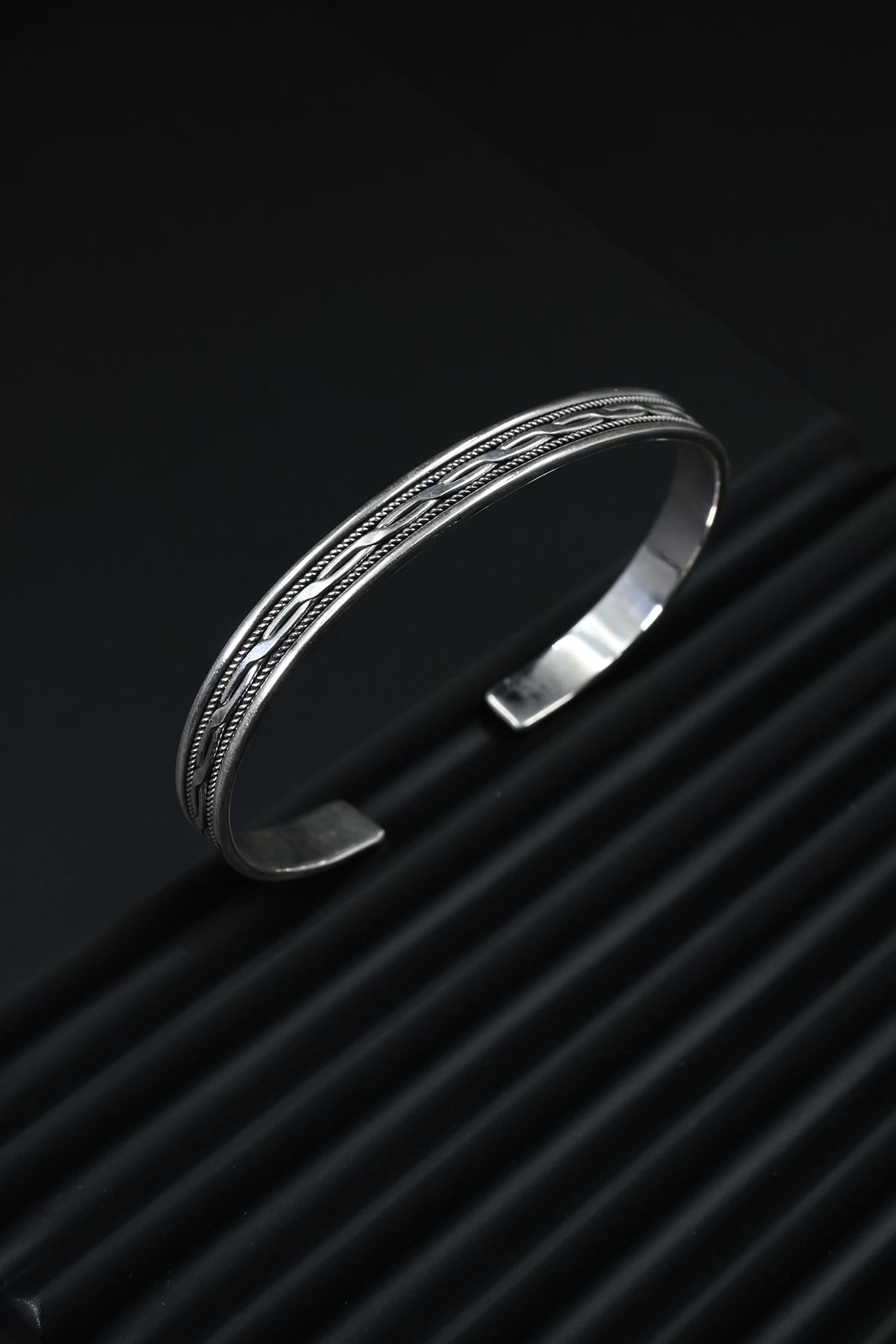 FRNCH 925 Ayar Gümüş İtalyan Model Gümüş Renk Erkek Bileklik FRJ12170-3170-A6