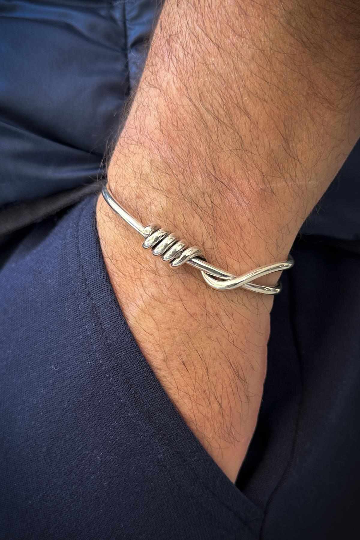 FRNCH 925 Ayar Gümüş İtalyan Model Gümüş Renk Erkek Bileklik FRJ12170-3170-A7