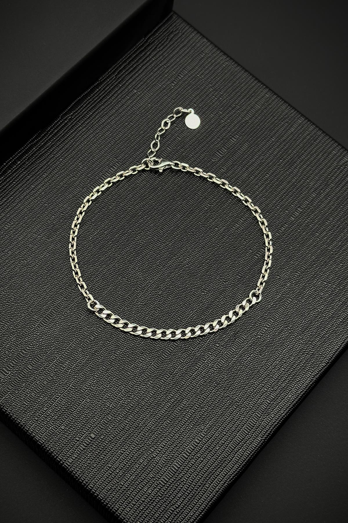 FRNCH 925 Ayar Gümüş İtalyan Model Gümüş Renk Erkek Bileklik FRJ12184-3184-A