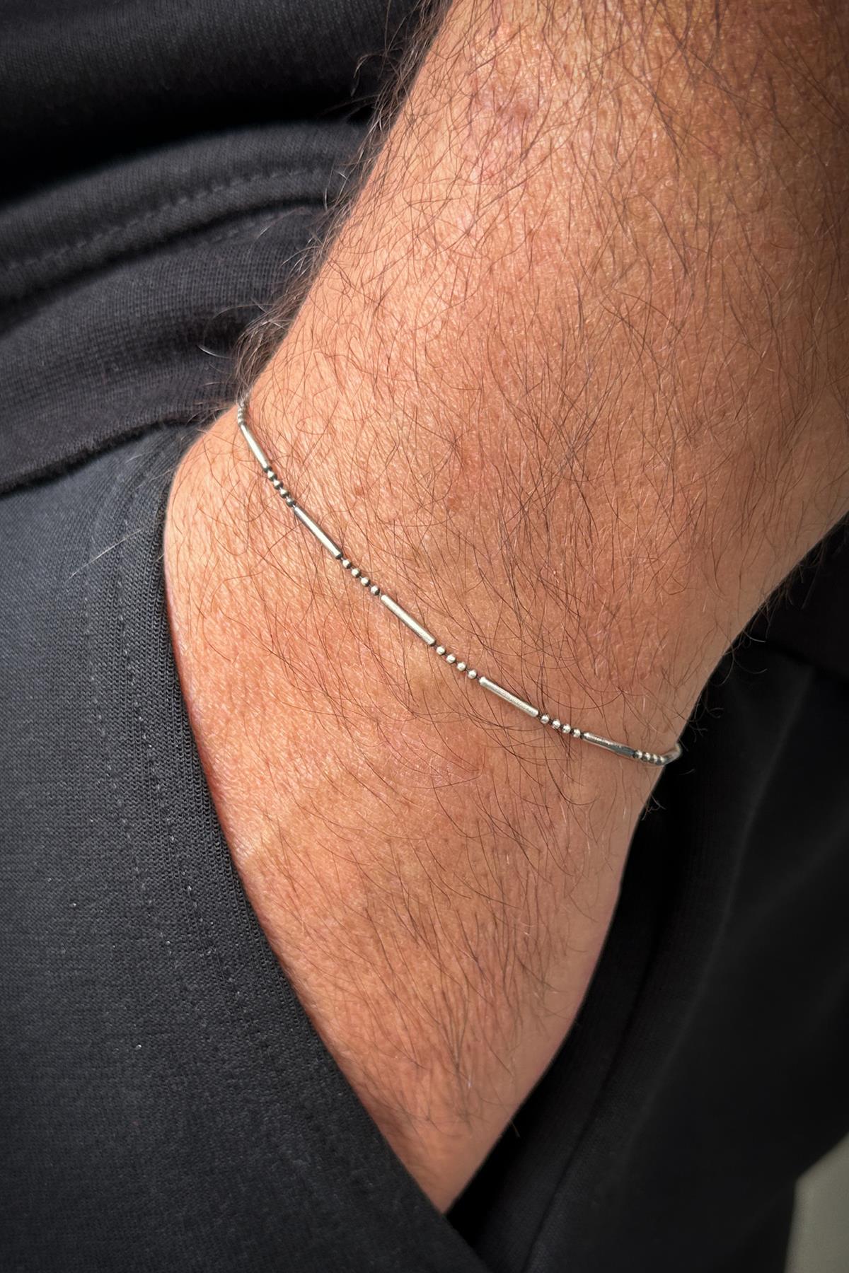 FRNCH 925 Ayar Gümüş İtalyan Model Gümüş Renk Erkek Bileklik FRJ12193-3193-A